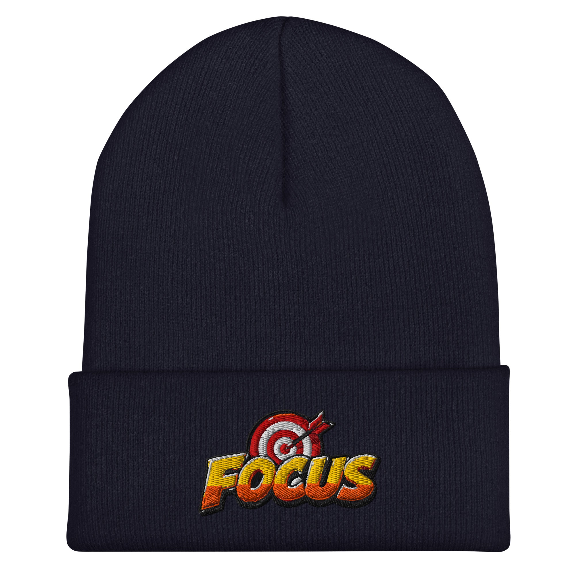 Cuffed Beanie - Bullseye Target Focus - Premium Sharp Precision Graphic Design by printfluence.net