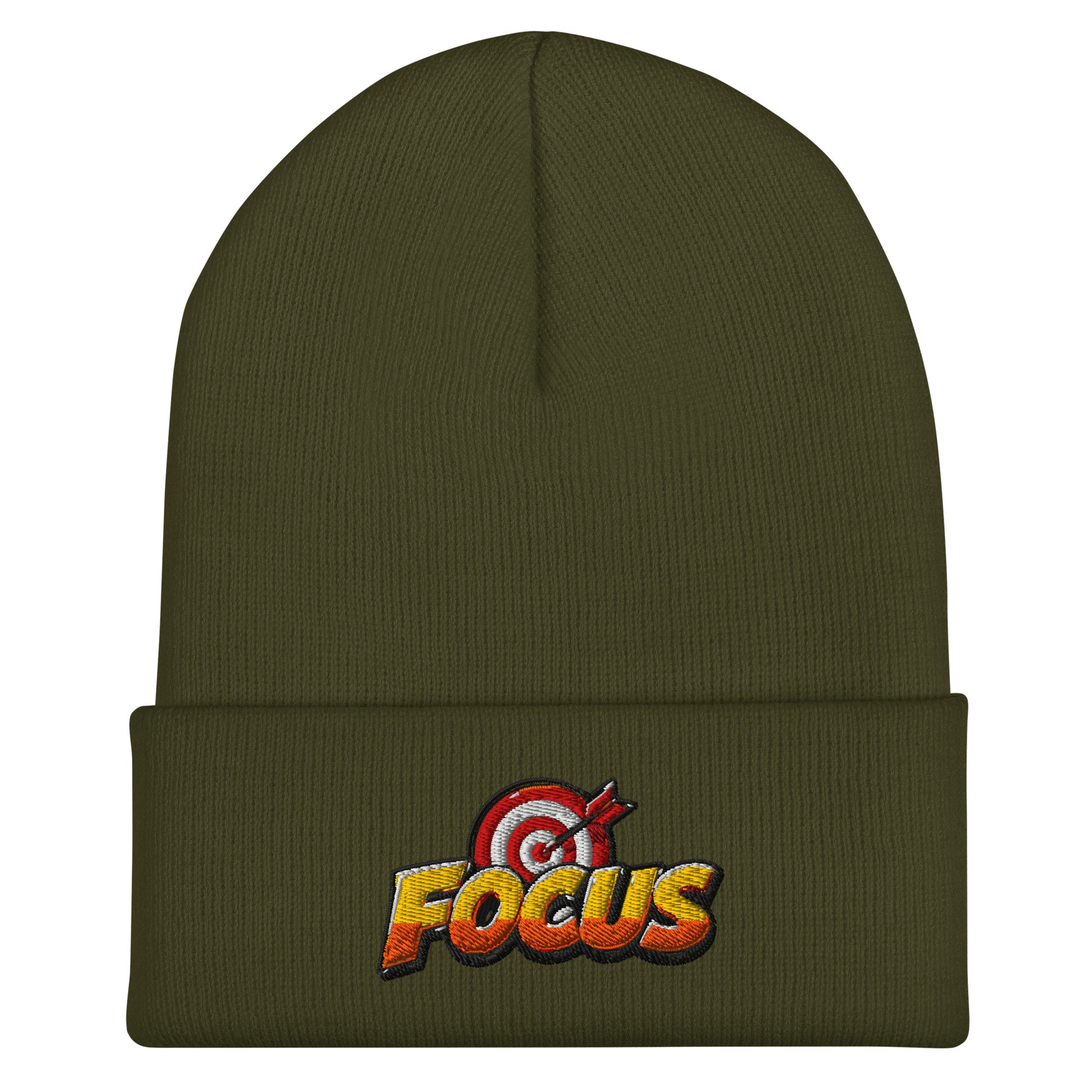 Cuffed Beanie - Bullseye Target Focus - Premium Sharp Precision Graphic Design by printfluence.net