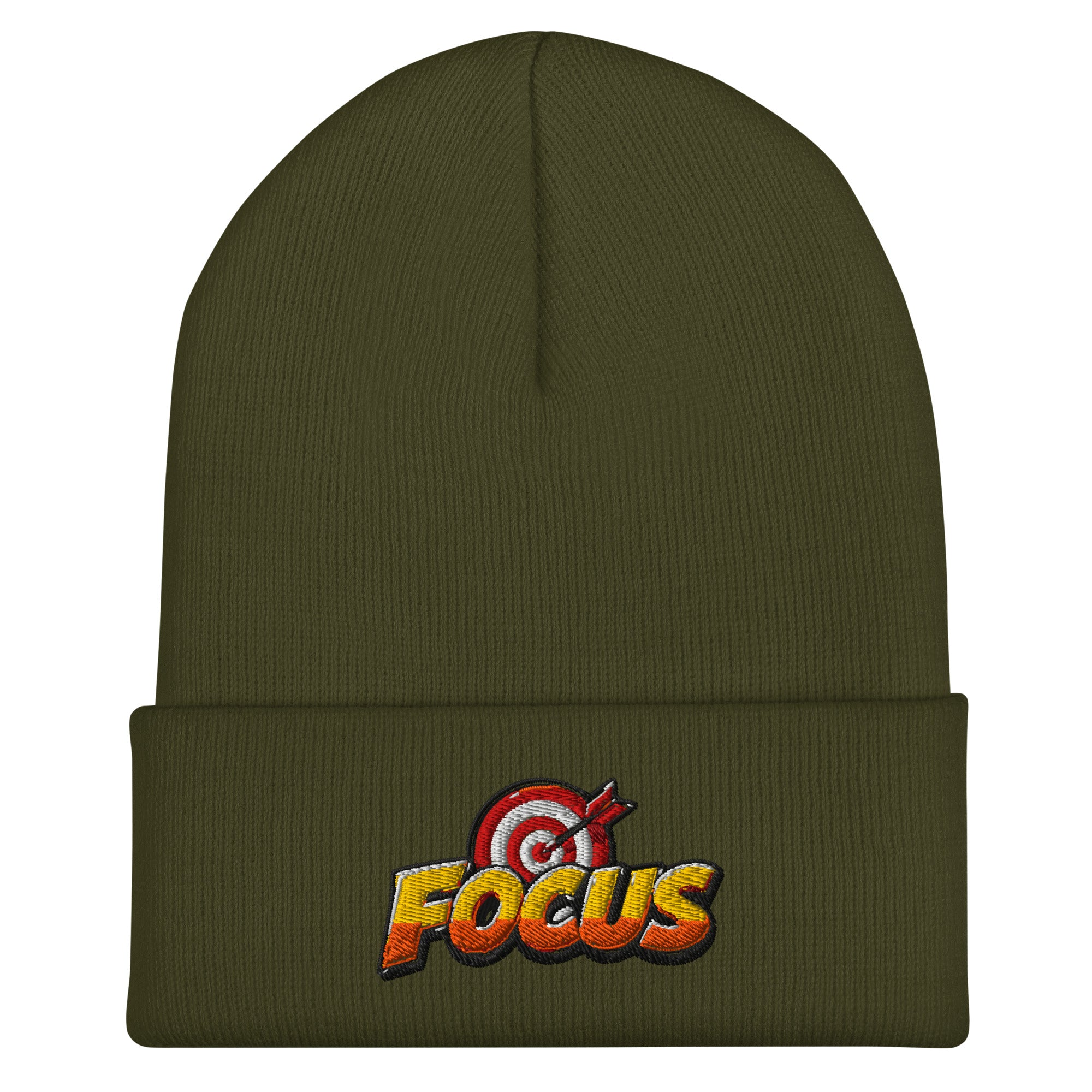 Cuffed Beanie - Bullseye Target Focus - Premium Sharp Precision Graphic Design by printfluence.net