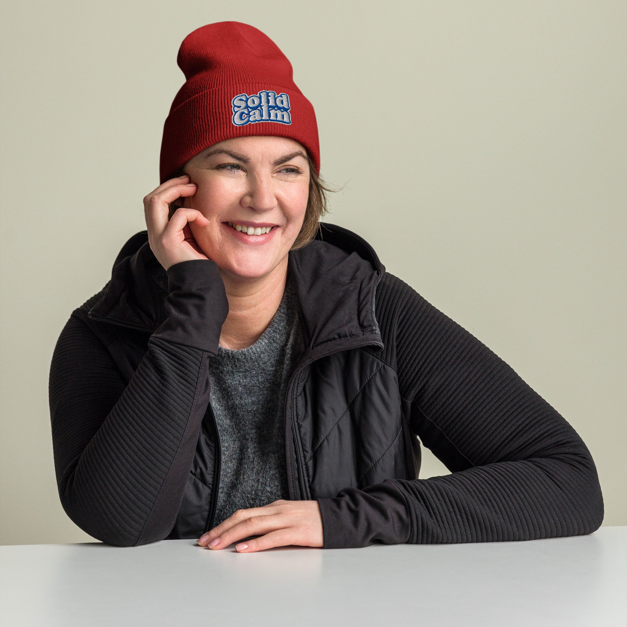 Cuffed Beanie - SOLID CALM Cuffed Beanie – For Elite Leaders Who Master Chaos by printfluence.net