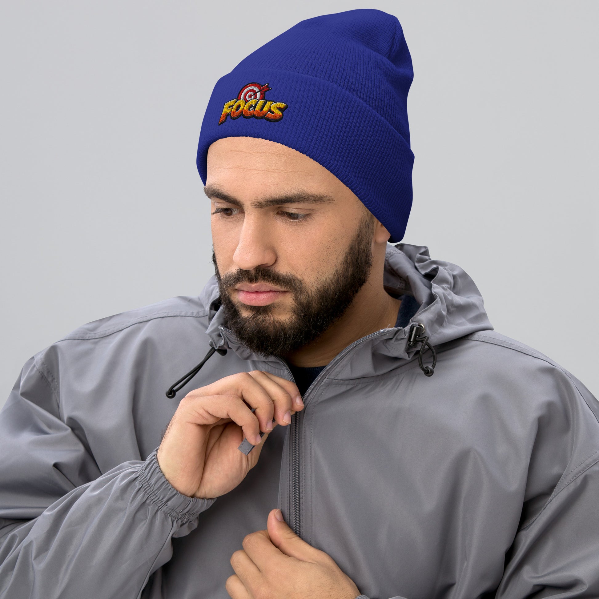 Cuffed Beanie - Bullseye Target Focus - Premium Sharp Precision Graphic Design by printfluence.net