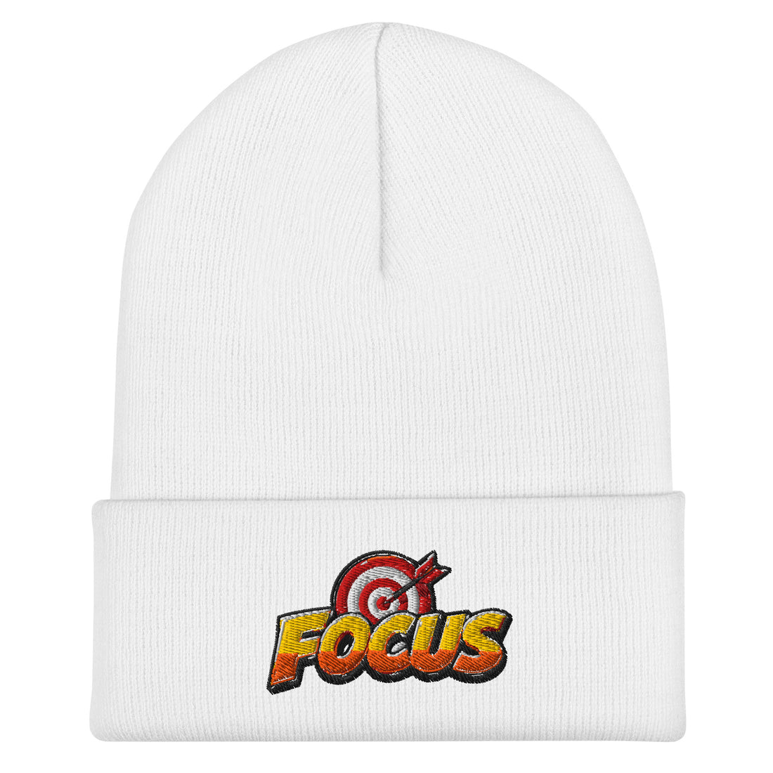 Cuffed Beanie - Bullseye Target Focus - Premium Sharp Precision Graphic Design by printfluence.net