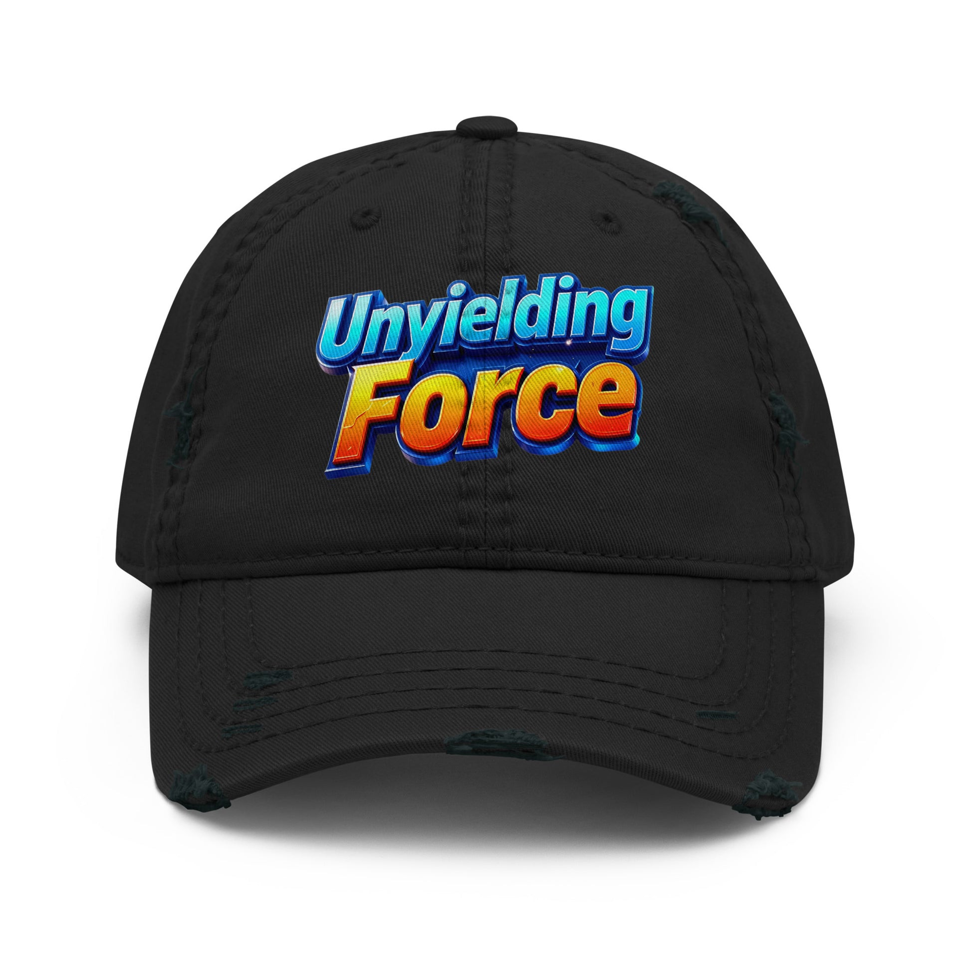 Distressed Dad Hat - Unyielding Force Distressed Dad Hat – Glow Power Vintage Cap by printfluence.net