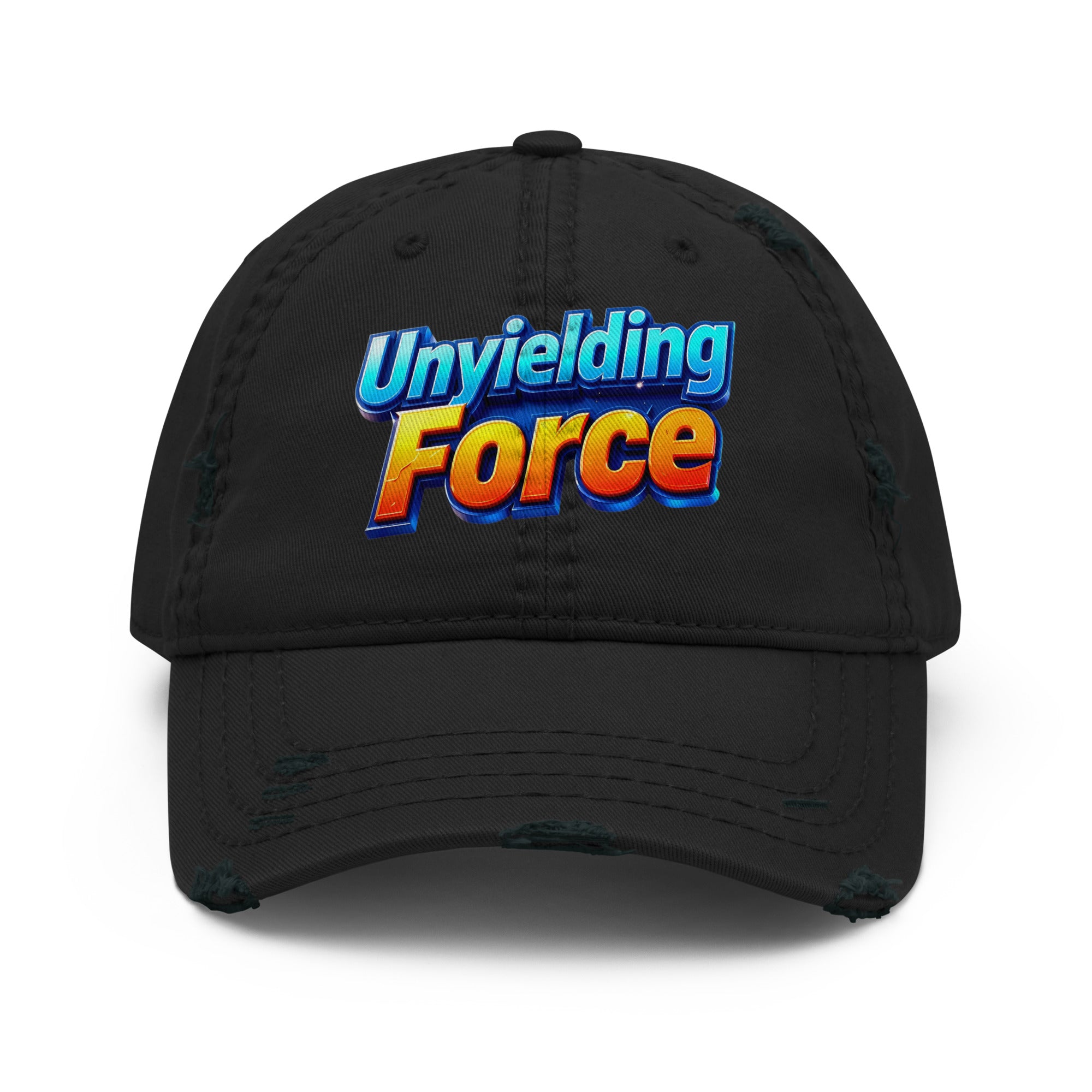 Distressed Dad Hat - Unyielding Force Distressed Dad Hat – Glow Power Vintage Cap by printfluence.net