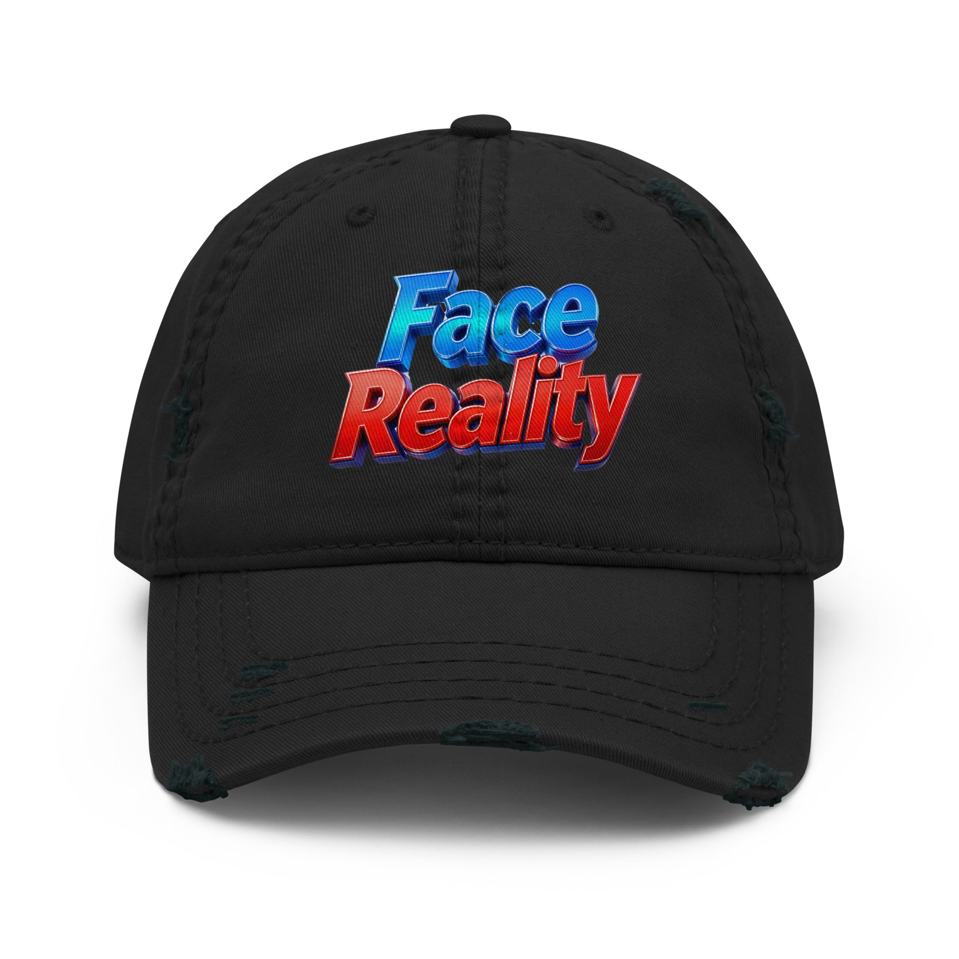 Distressed Dad Hat - Face Reality Distressed Dad Hat – Raw Truth Vintage Style by printfluence.net