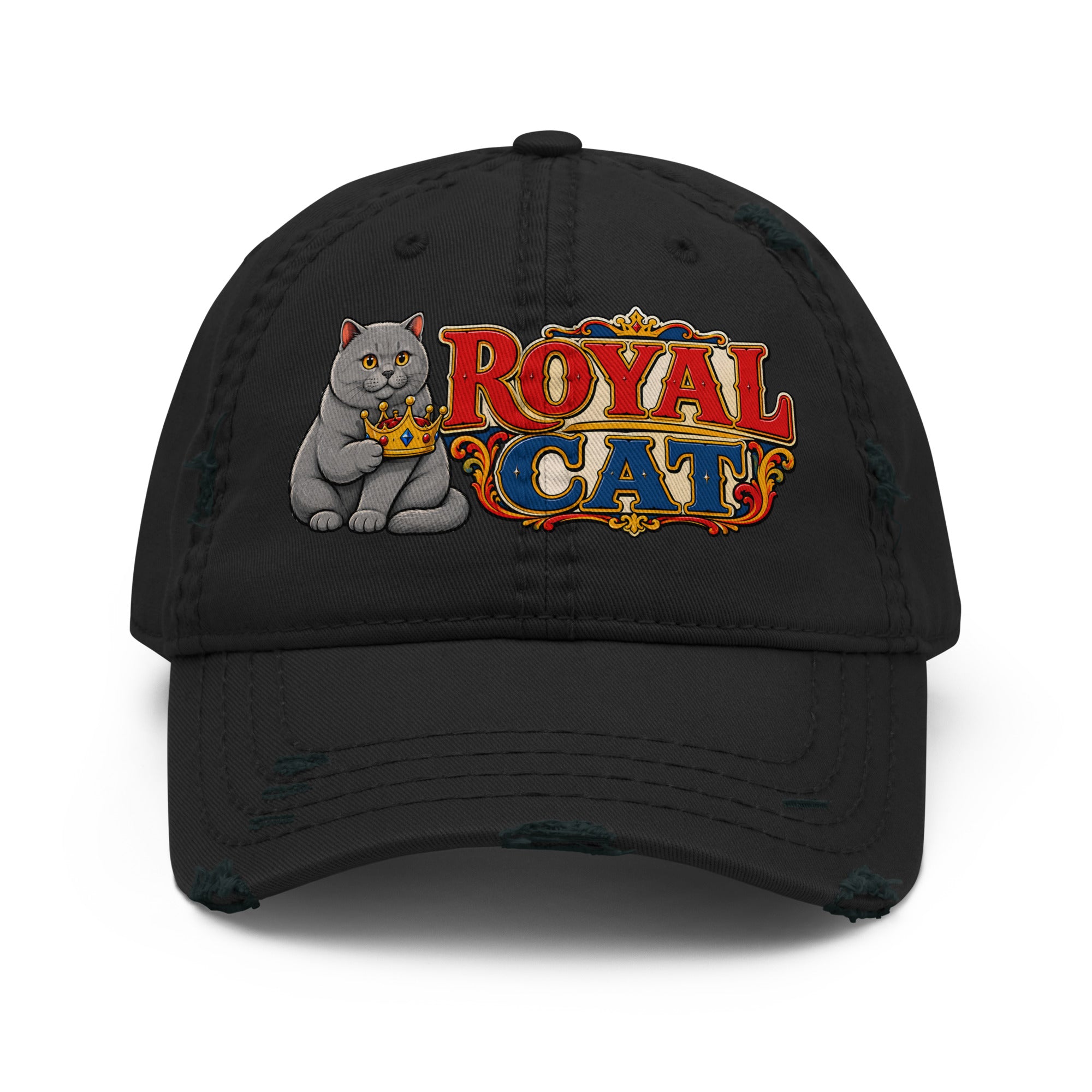 Royal Cat British Shorthair | Distressed Dad Hat for Cat Lovers by printfluence.net