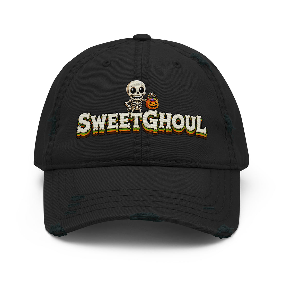 Sweetghoul Distressed Horror Mystery Vintage Dad Hat by printfluence.net