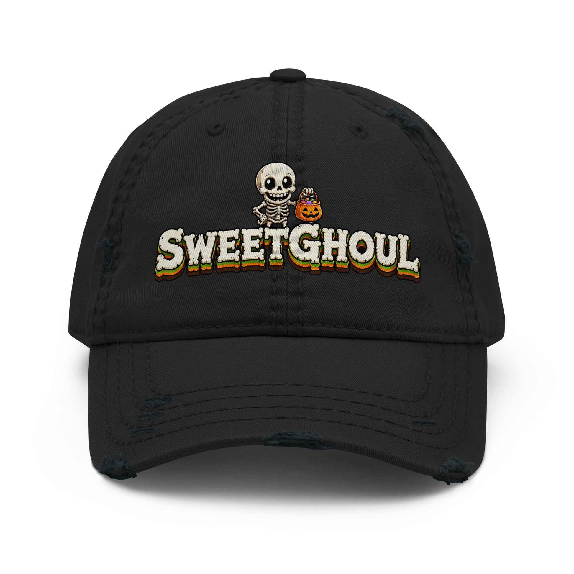Sweetghoul Distressed Horror Mystery Vintage Dad Hat by printfluence.net