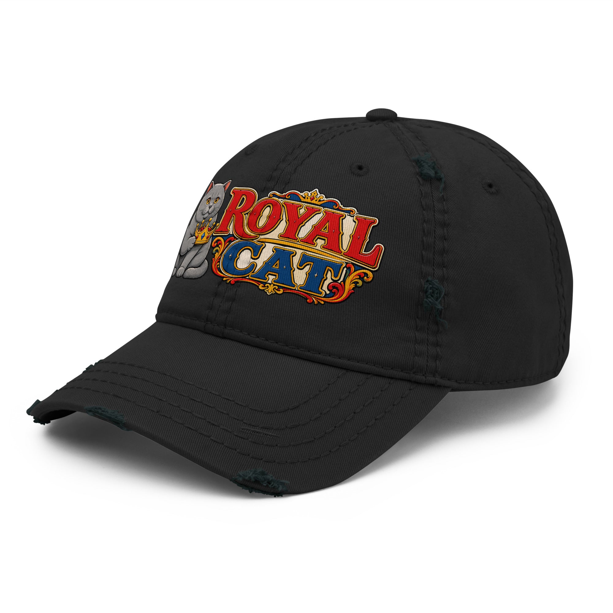 Royal Cat British Shorthair | Distressed Dad Hat for Cat Lovers by printfluence.net