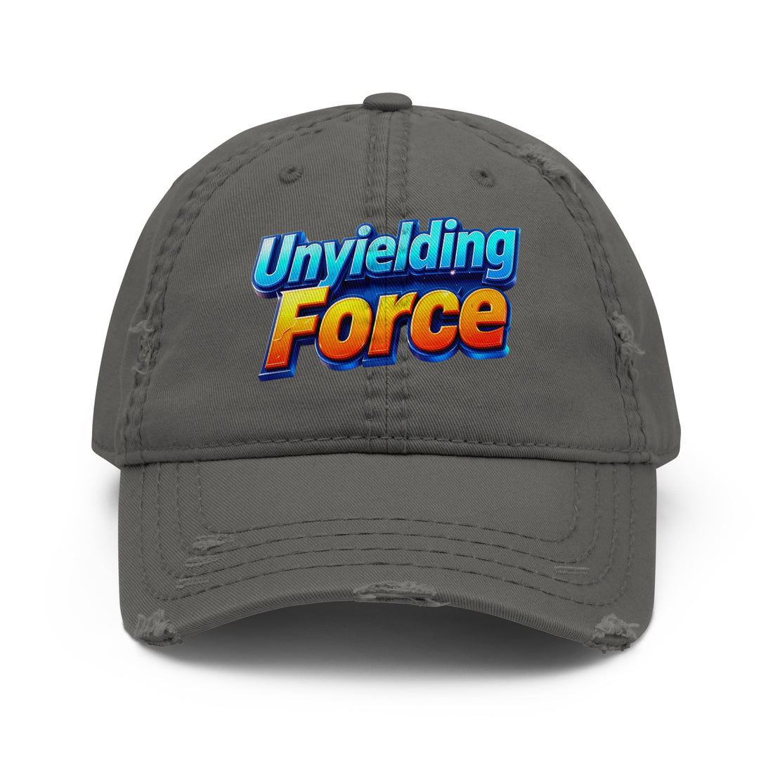Distressed Dad Hat - Unyielding Force Distressed Dad Hat – Glow Power Vintage Cap by printfluence.net