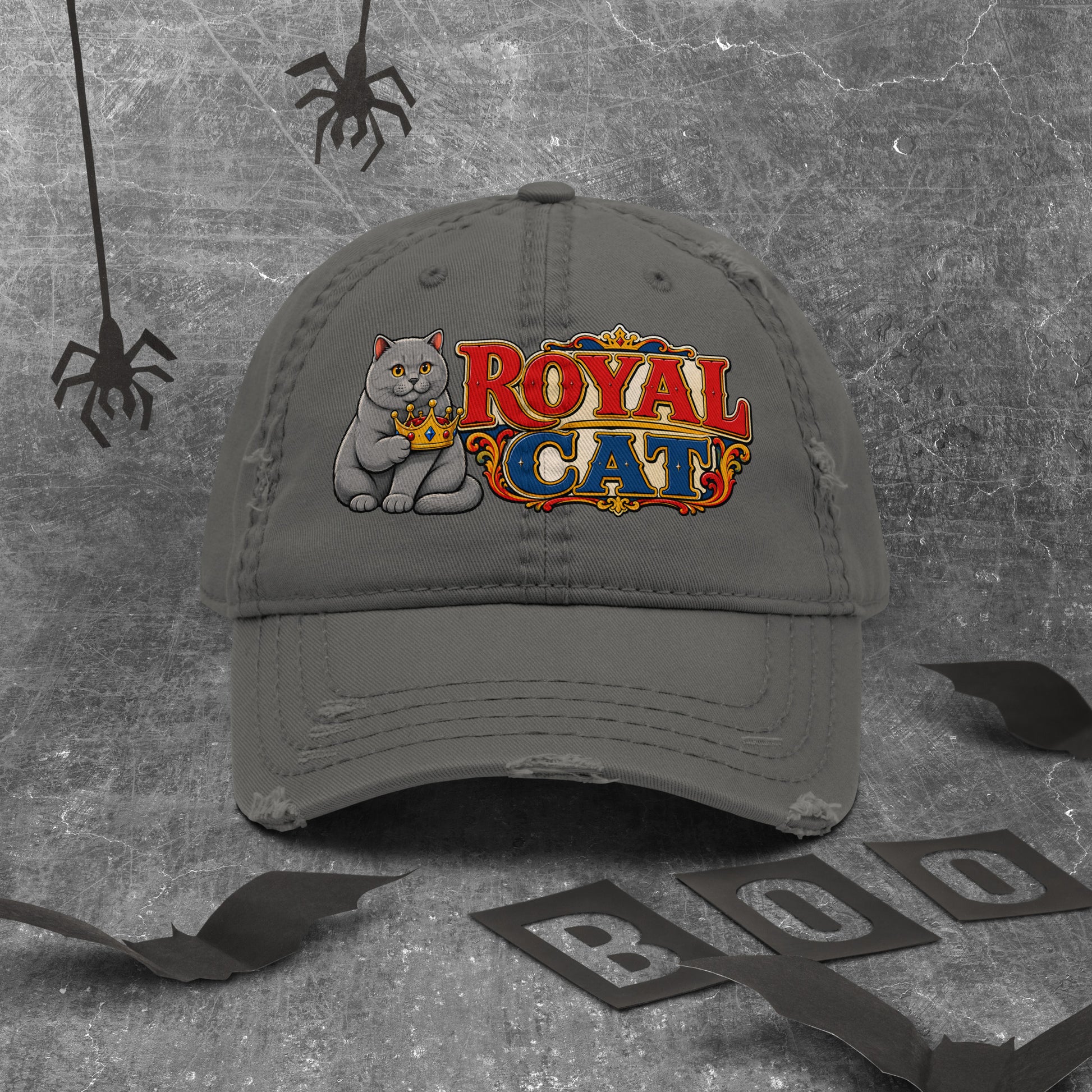 Royal Cat British Shorthair | Distressed Dad Hat for Cat Lovers by printfluence.net