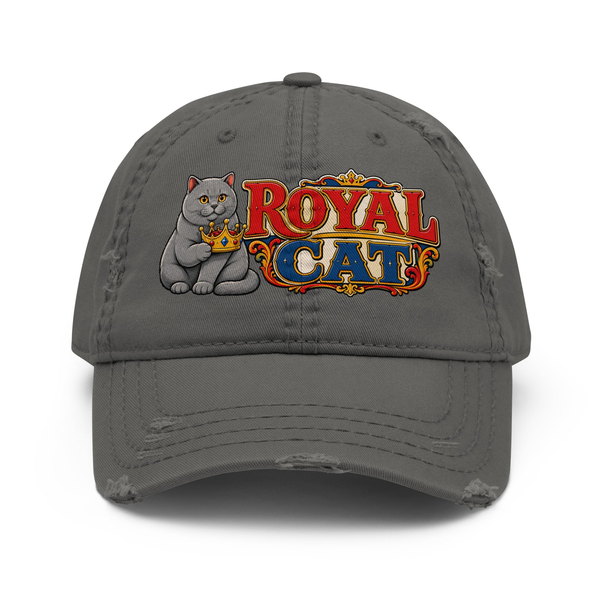 Royal Cat British Shorthair | Distressed Dad Hat for Cat Lovers by printfluence.net