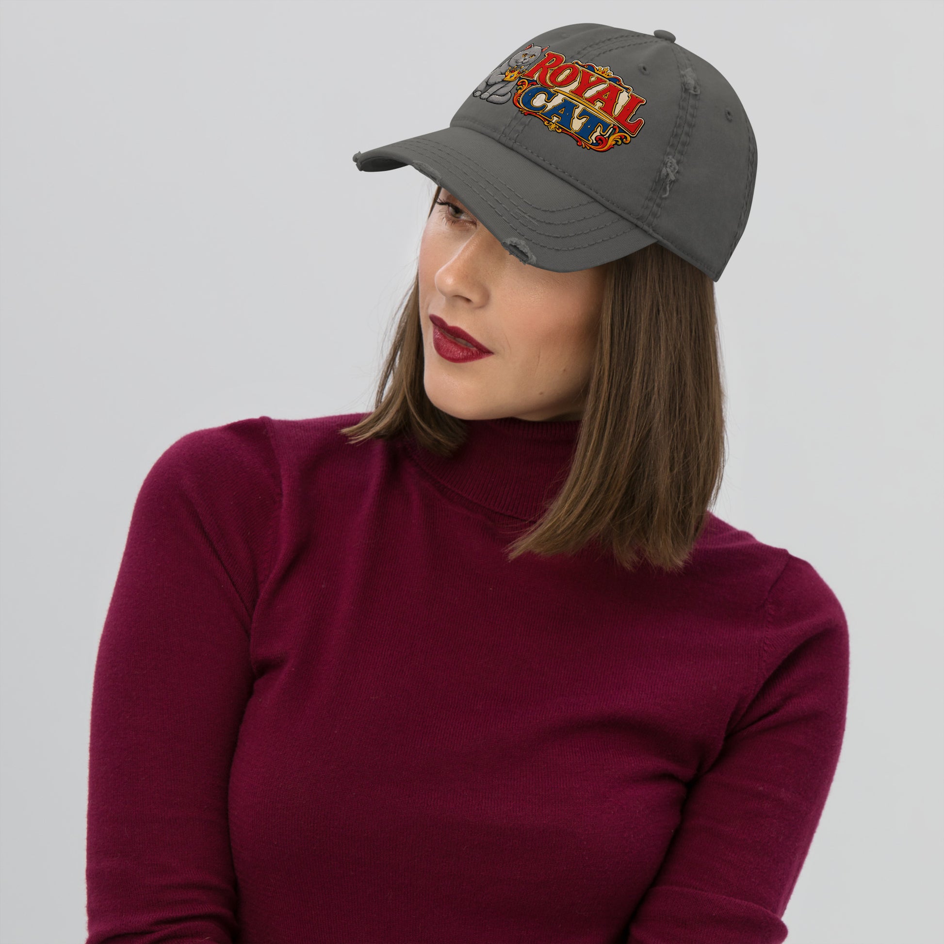 Royal Cat British Shorthair | Distressed Dad Hat for Cat Lovers by printfluence.net