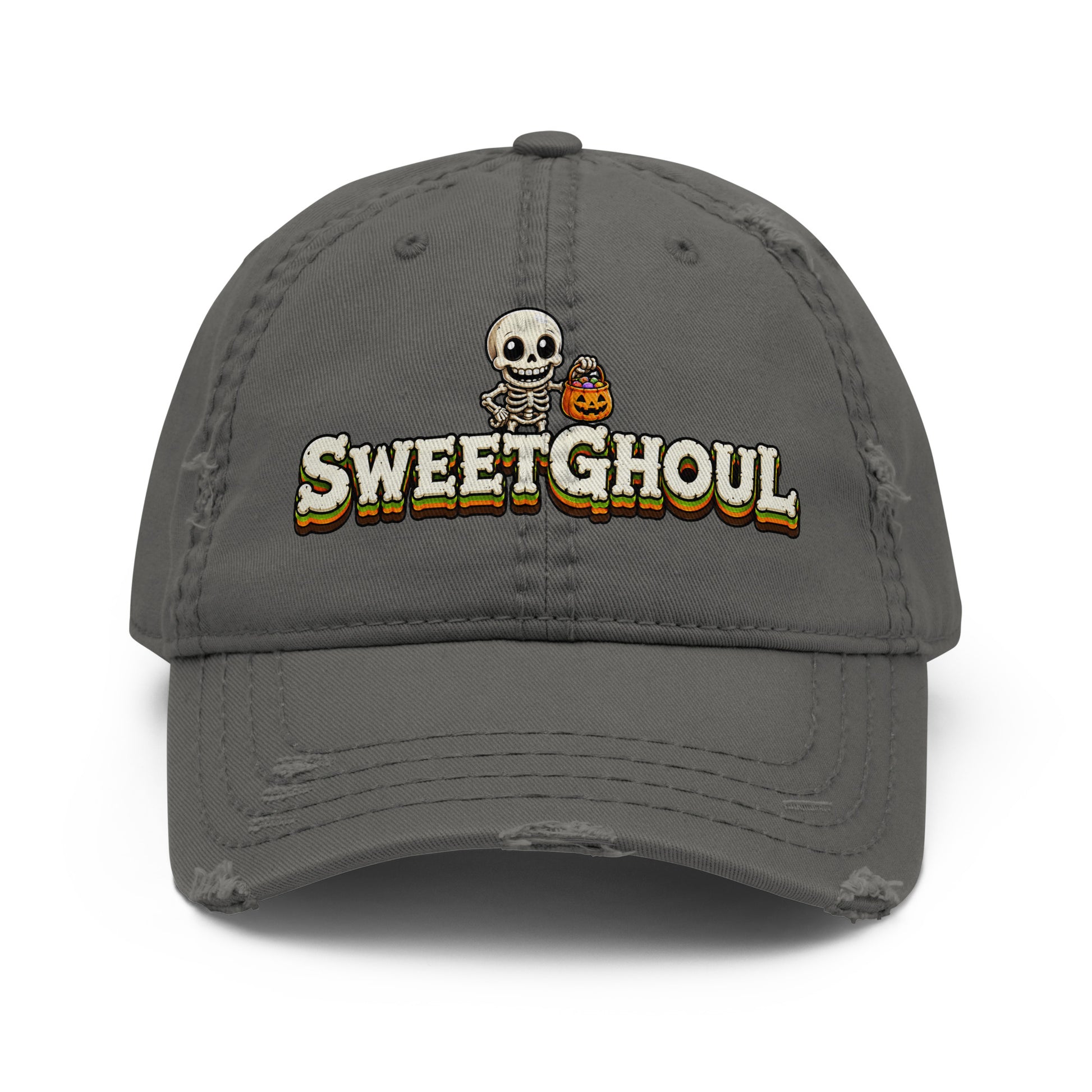Sweetghoul Distressed Horror Mystery Vintage Dad Hat by printfluence.net