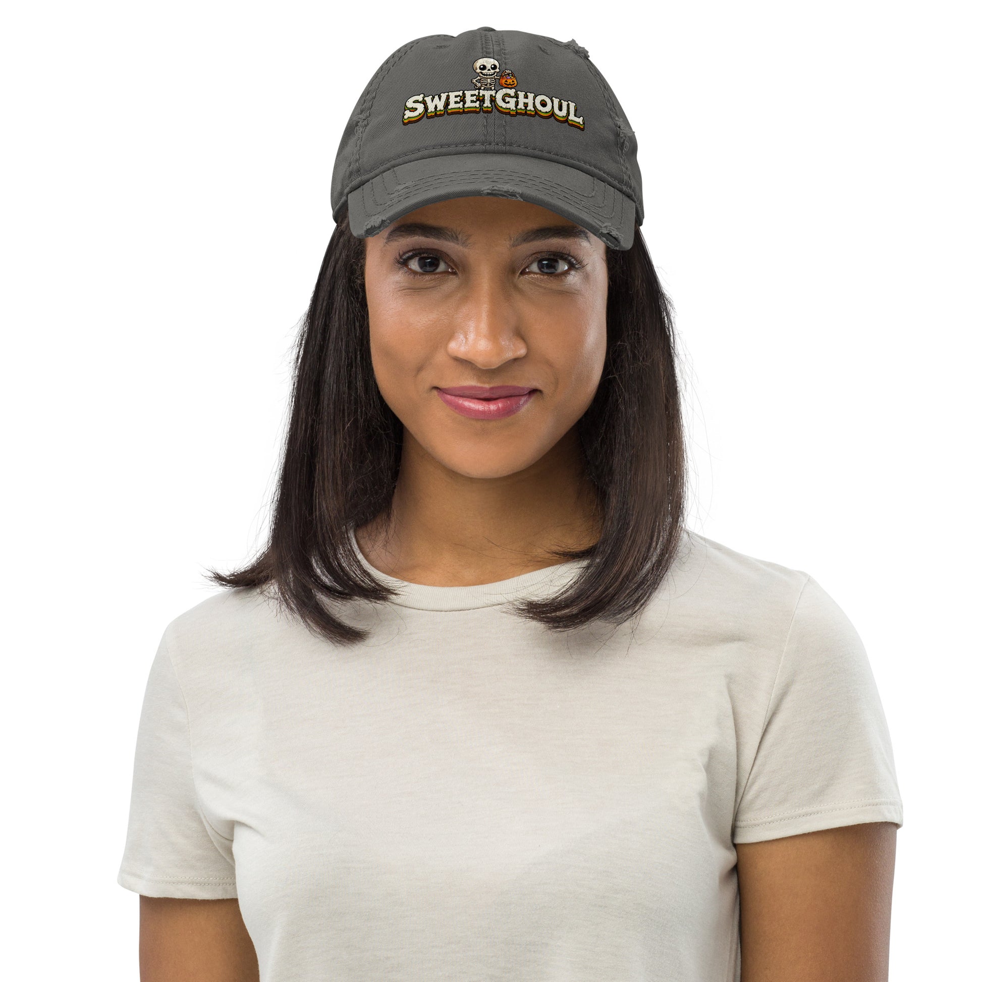 Sweetghoul Distressed Horror Mystery Vintage Dad Hat by printfluence.net