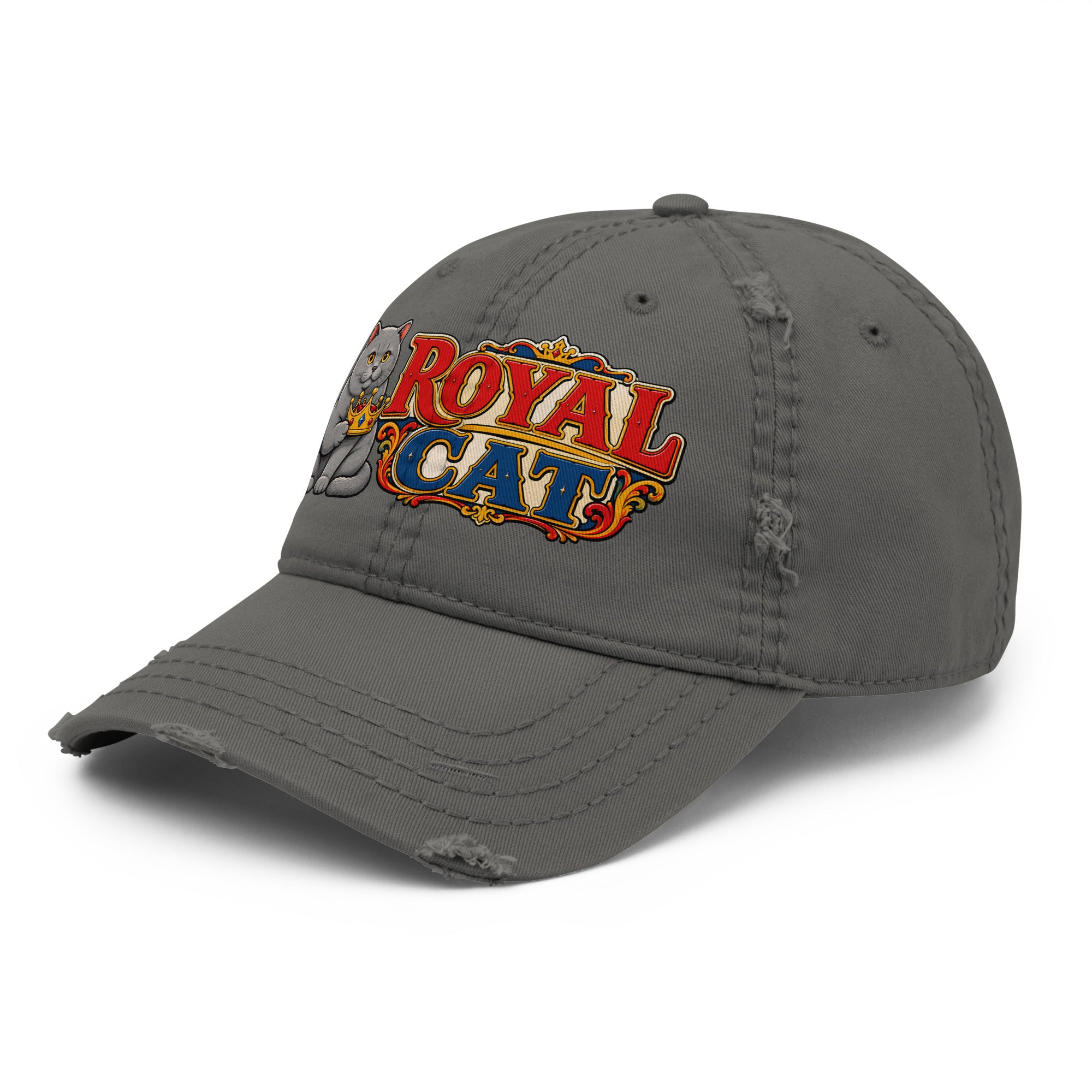 Royal Cat British Shorthair | Distressed Dad Hat for Cat Lovers by printfluence.net