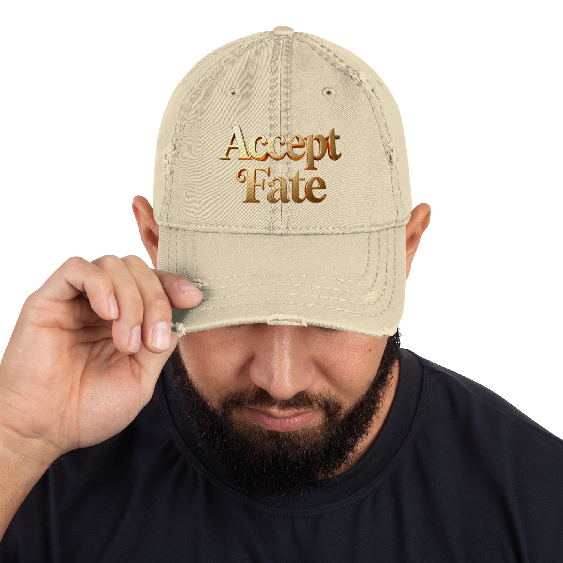 Distressed Dad Hat - Trusted Accept Fate Dad Hat – Premium Distressed Discovery by printfluence.net
