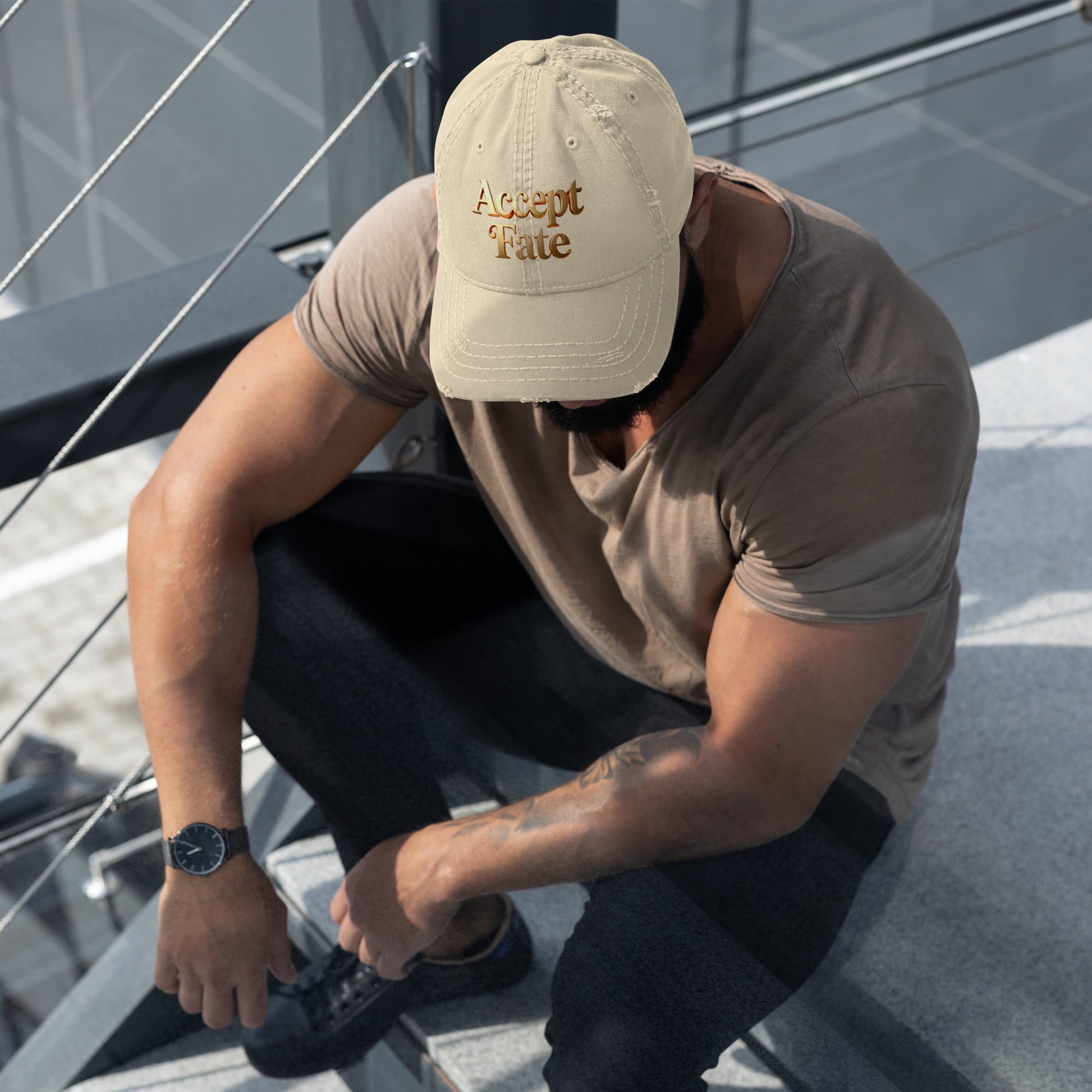 Distressed Dad Hat - Trusted Accept Fate Dad Hat – Premium Distressed Discovery by printfluence.net