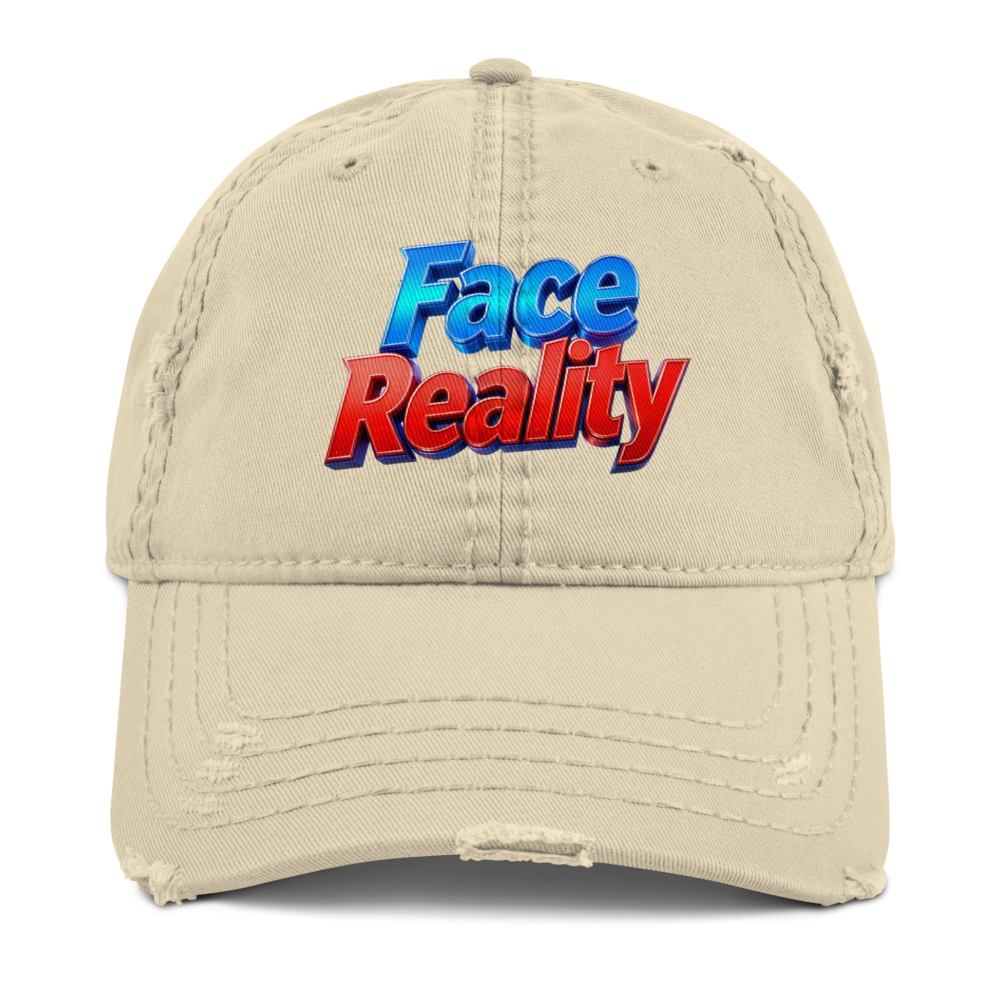 Distressed Dad Hat - Face Reality Distressed Dad Hat – Raw Truth Vintage Style by printfluence.net