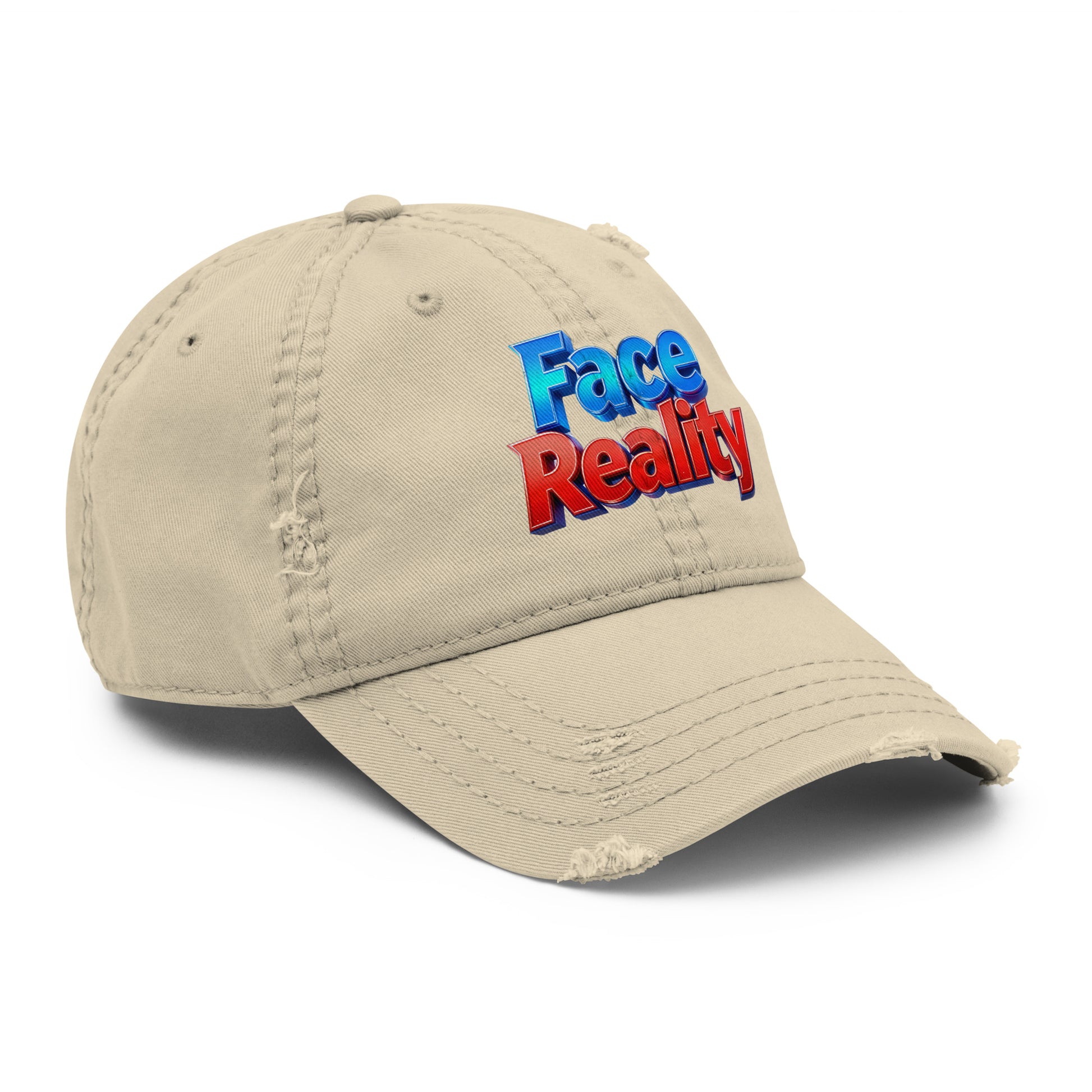 Distressed Dad Hat - Face Reality Distressed Dad Hat – Raw Truth Vintage Style by printfluence.net