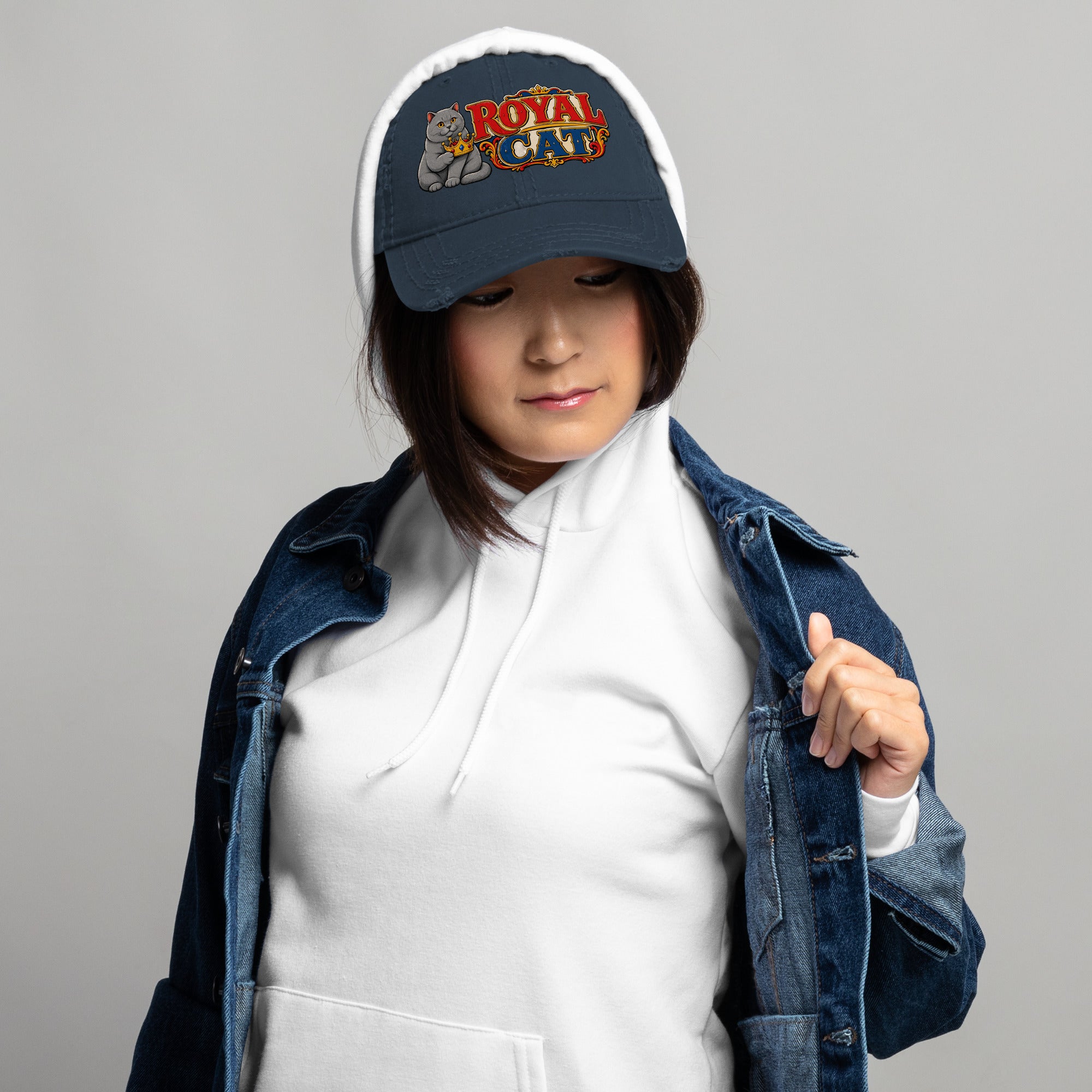 Royal Cat British Shorthair | Distressed Dad Hat for Cat Lovers by printfluence.net