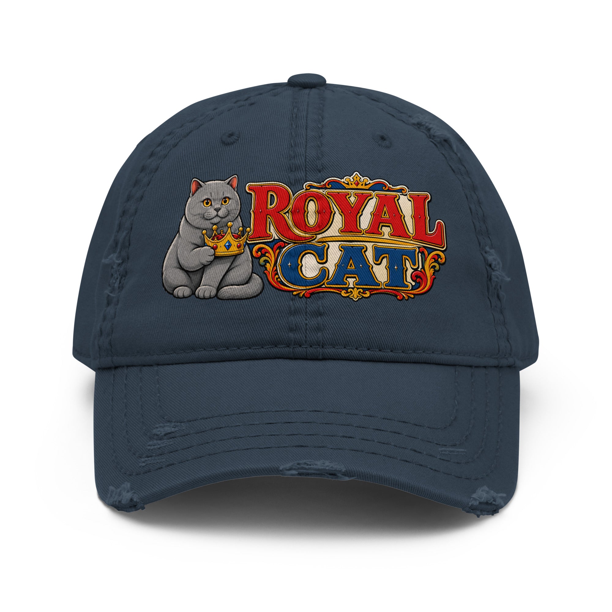 Royal Cat British Shorthair | Distressed Dad Hat for Cat Lovers by printfluence.net