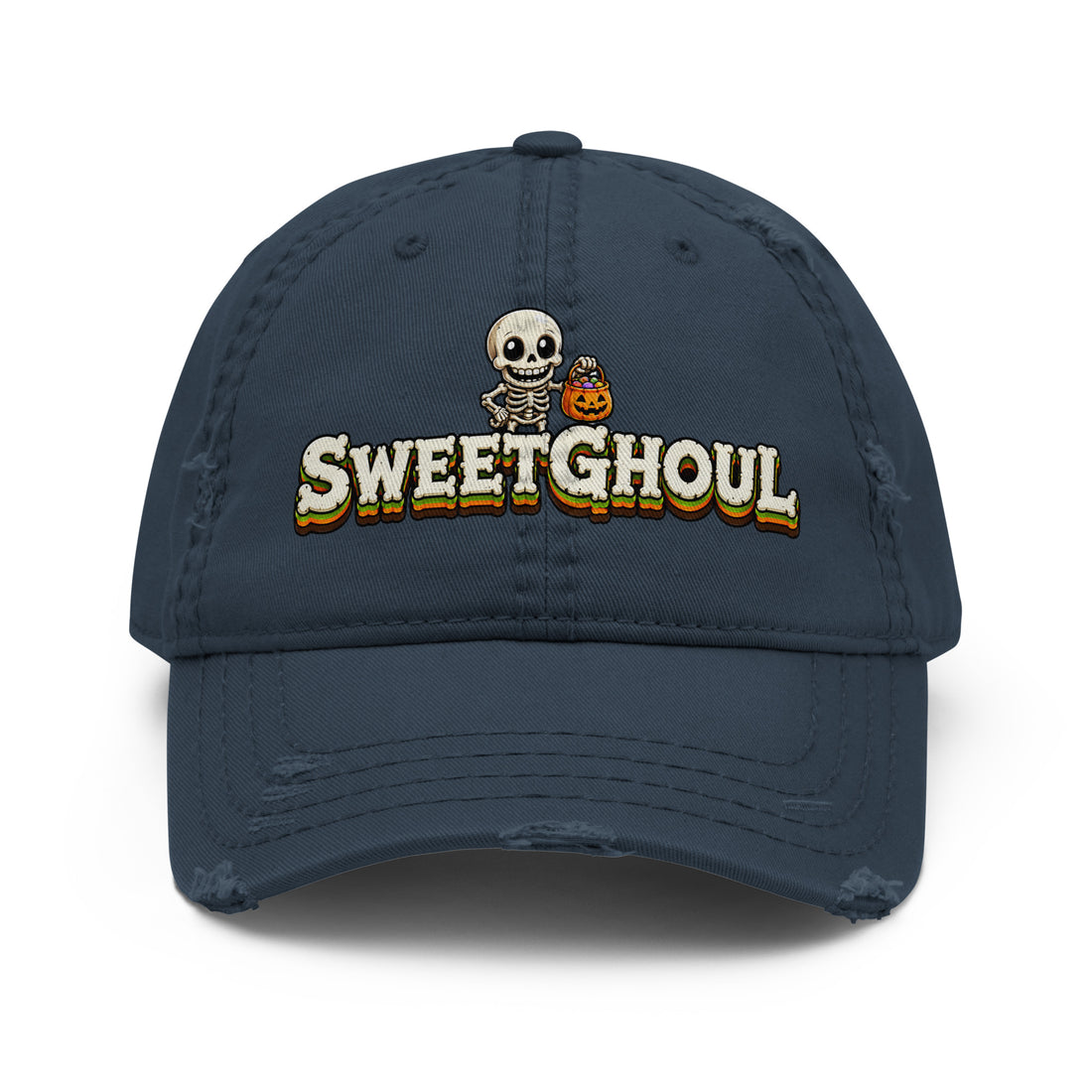 Sweetghoul Distressed Horror Mystery Vintage Dad Hat by printfluence.net