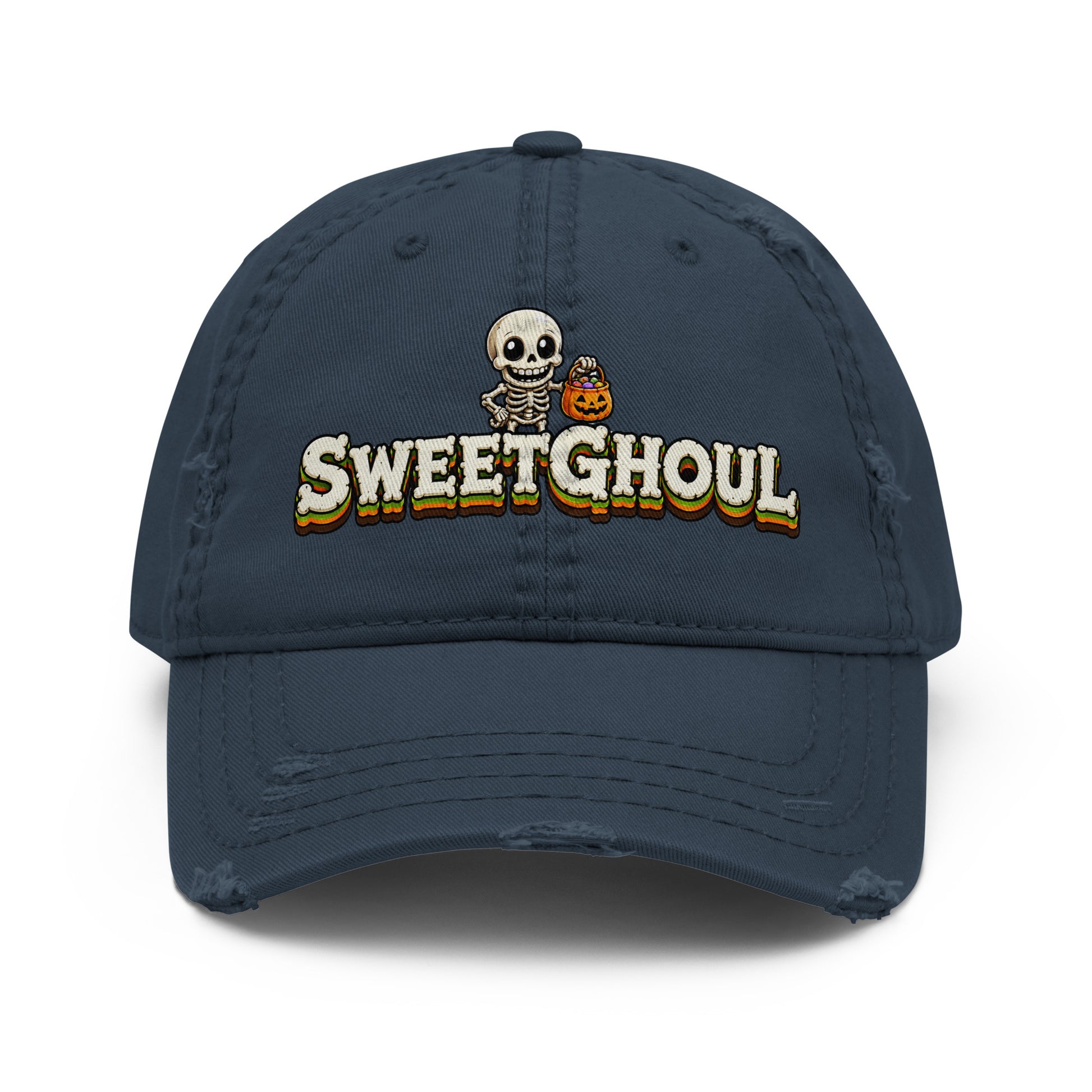 Sweetghoul Distressed Horror Mystery Vintage Dad Hat by printfluence.net