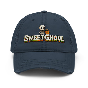 Sweetghoul Distressed Horror Mystery Vintage Dad Hat by printfluence.net