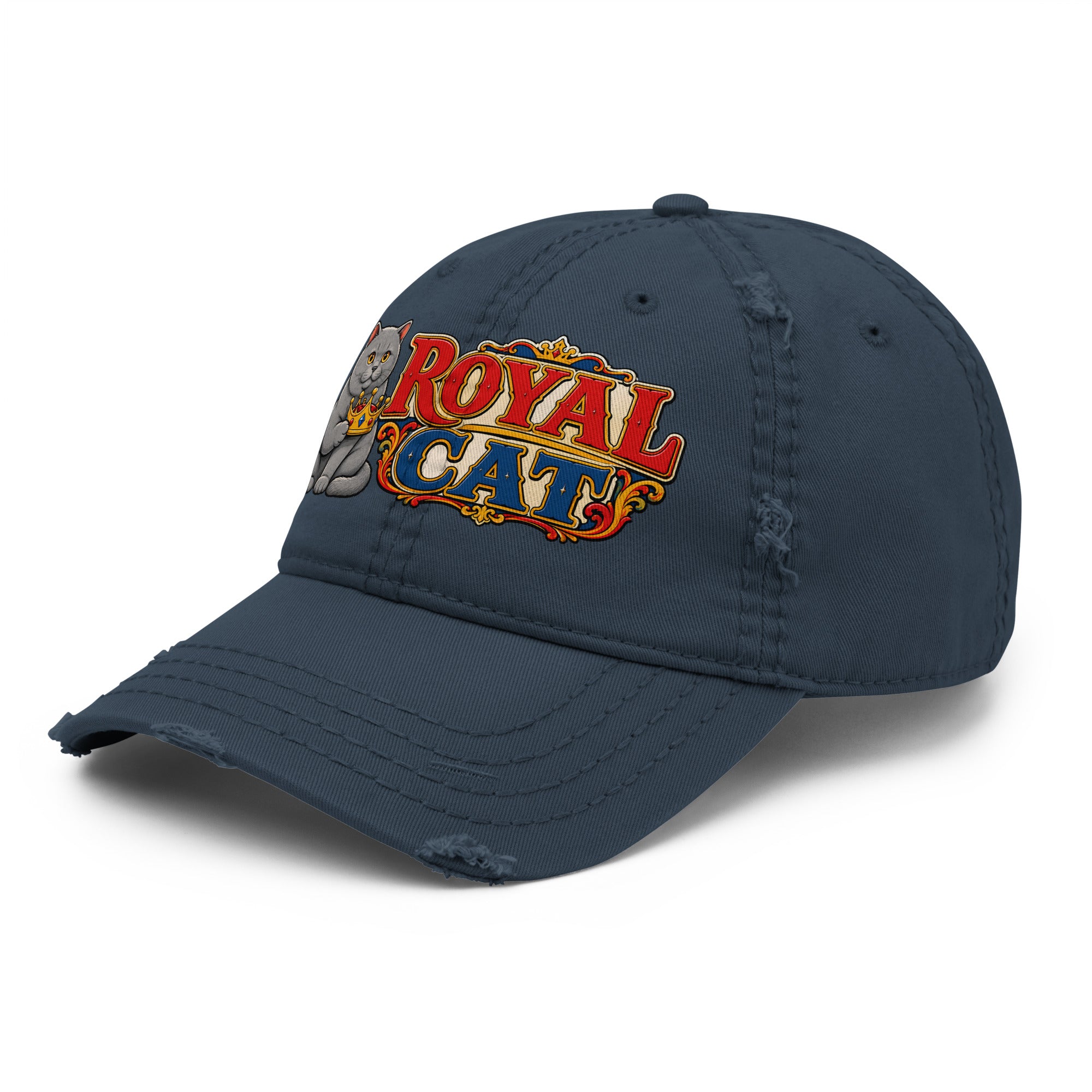 Royal Cat British Shorthair | Distressed Dad Hat for Cat Lovers by printfluence.net