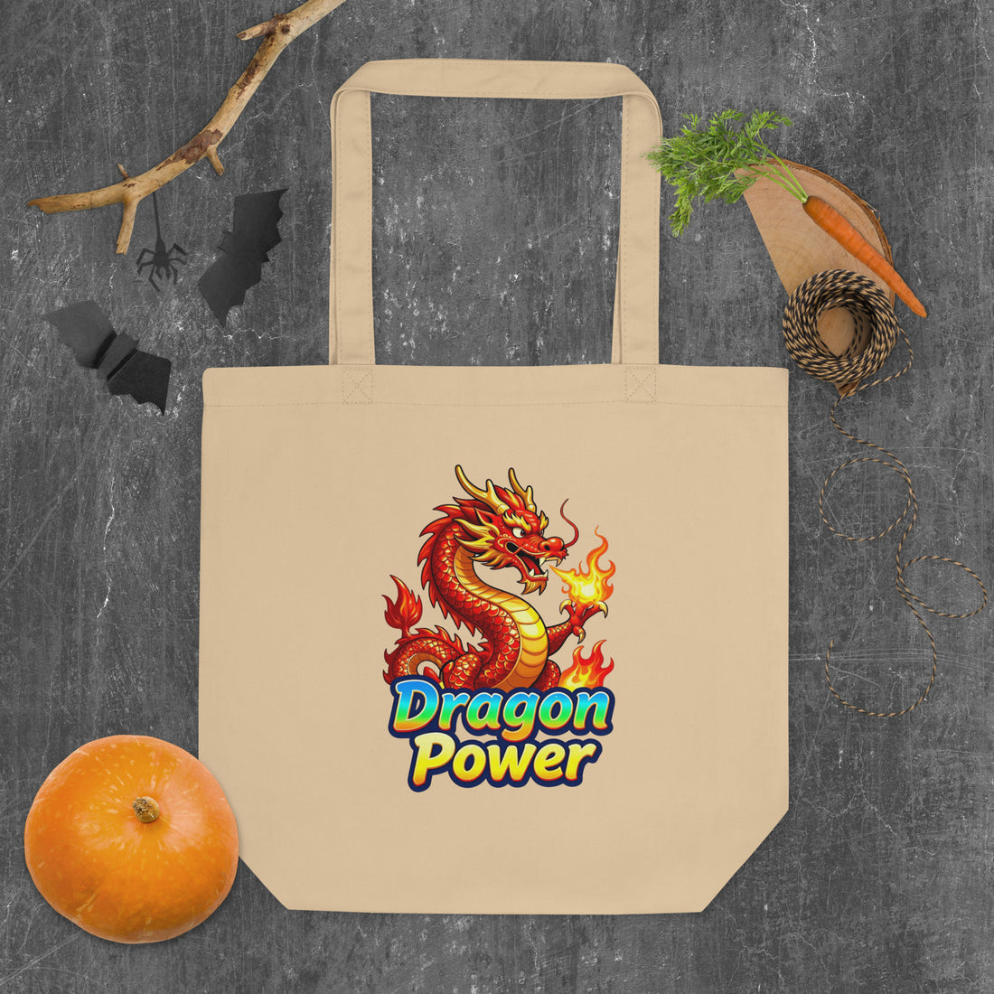 Eco Tote Bag - Dragon Power Elite Bag – Ambitious Success Fire by printfluence.net