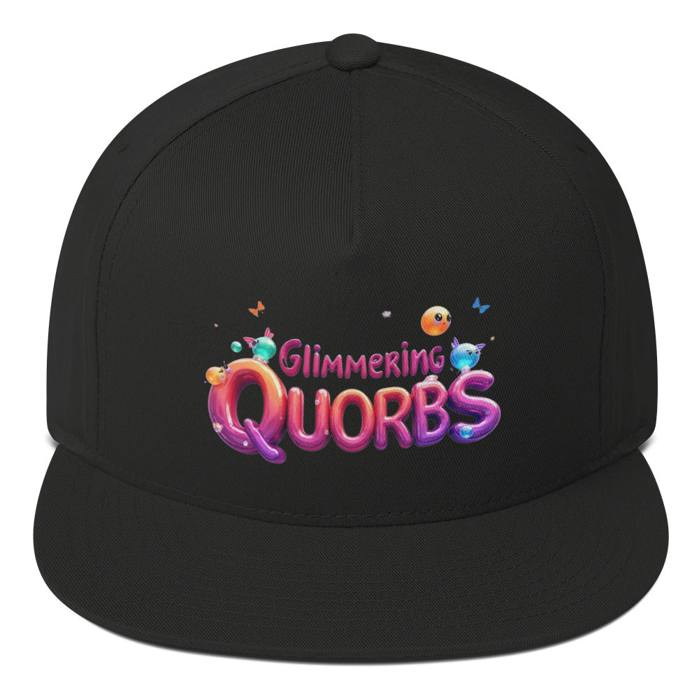 Flat Bill Cap - Glimmering Quorbs Flat Bill Cap – Luxury Glow for Elite Trendsetters by printfluence.net