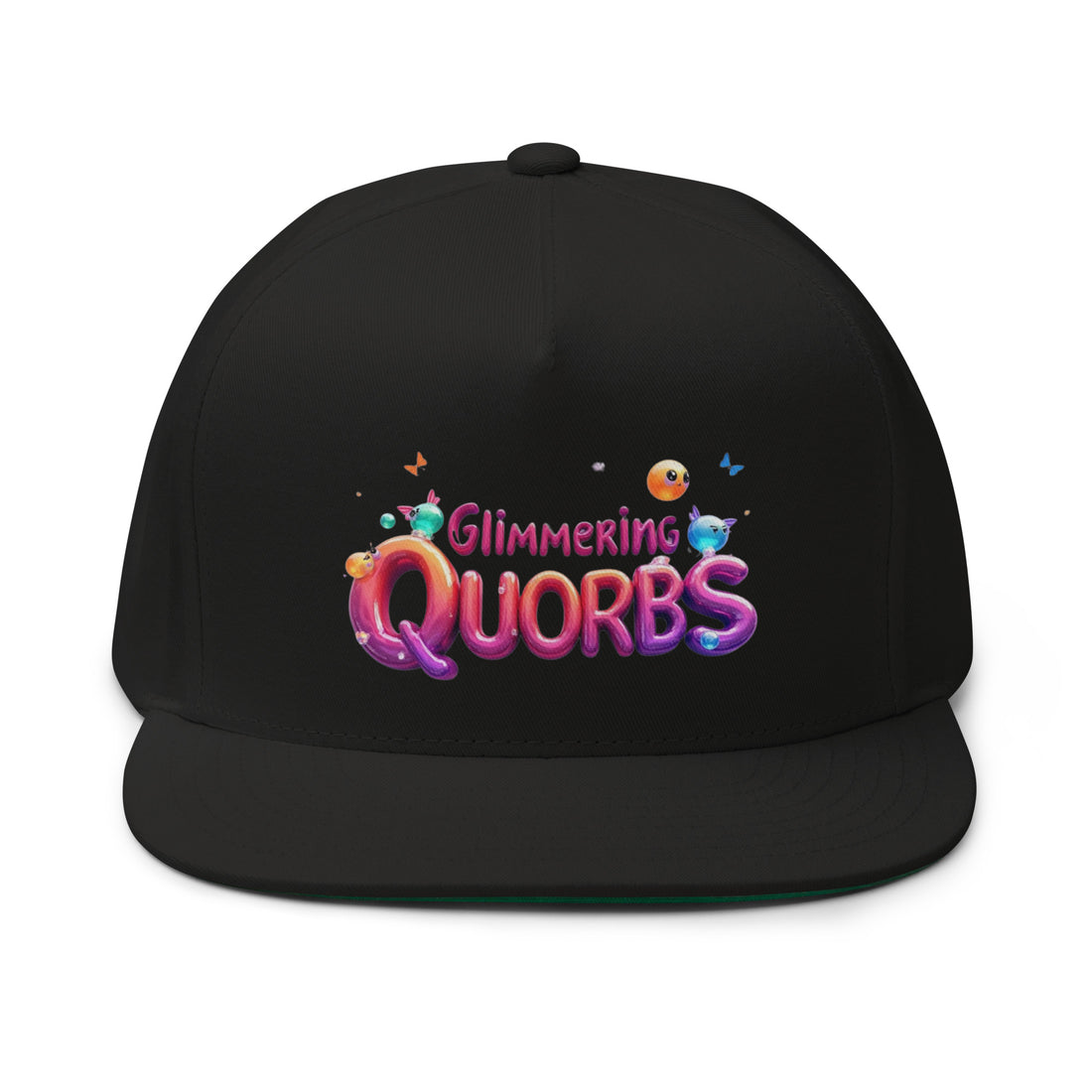 Flat Bill Cap - Glimmering Quorbs Flat Bill Cap – Luxury Glow for Elite Trendsetters by printfluence.net
