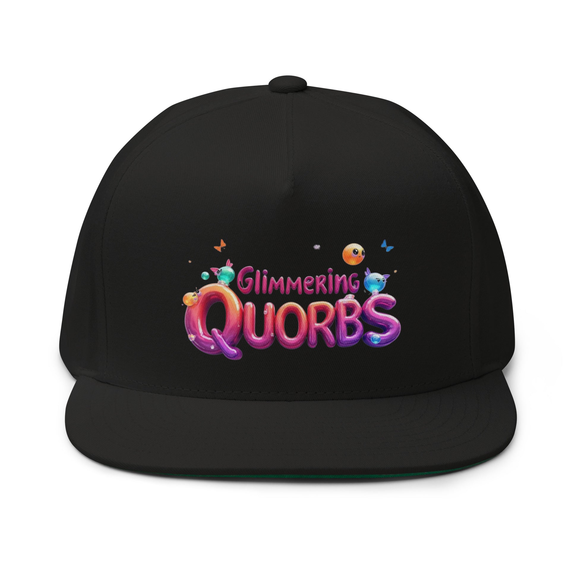Flat Bill Cap - Glimmering Quorbs Flat Bill Cap – Luxury Glow for Elite Trendsetters by printfluence.net