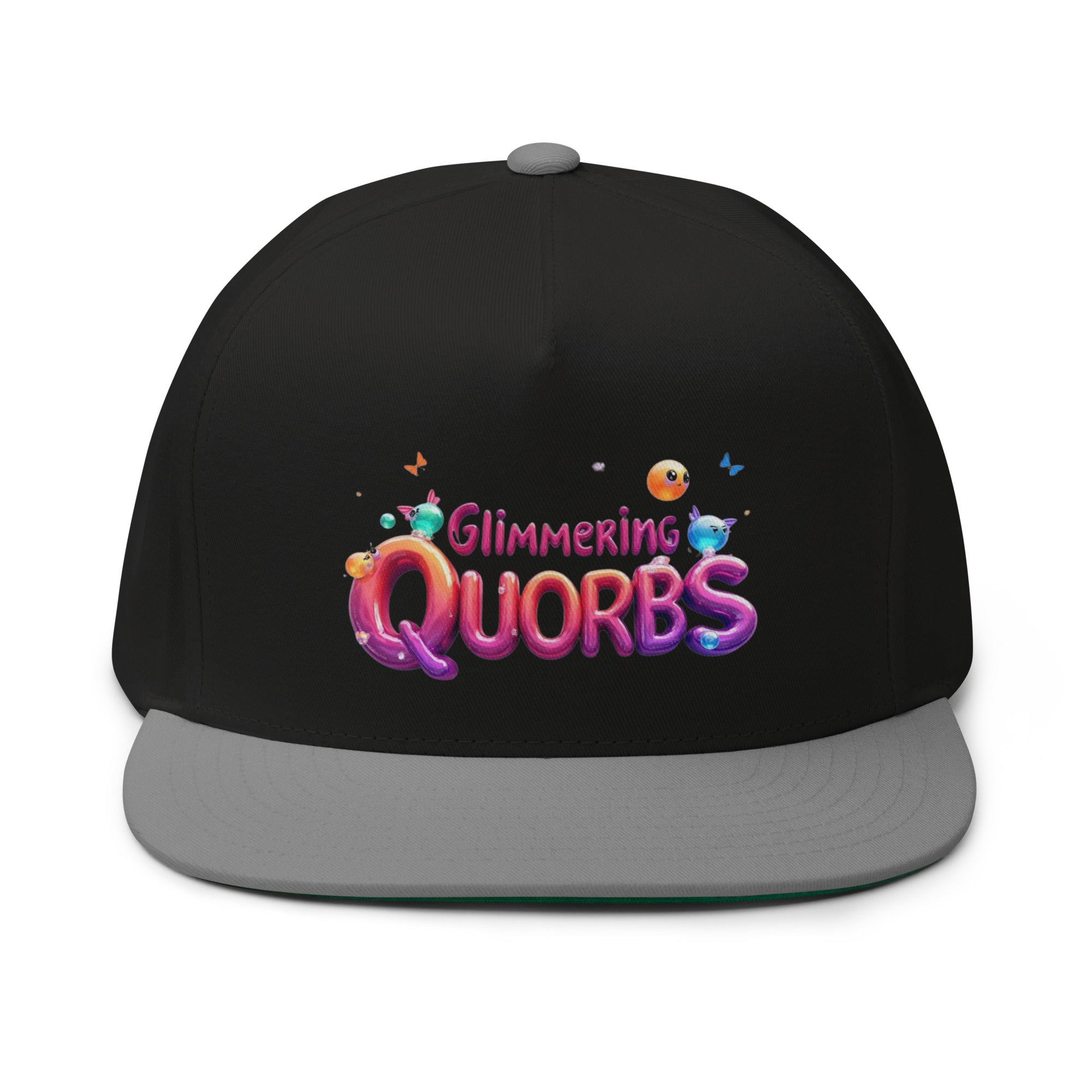 Flat Bill Cap - Glimmering Quorbs Flat Bill Cap – Luxury Glow for Elite Trendsetters by printfluence.net