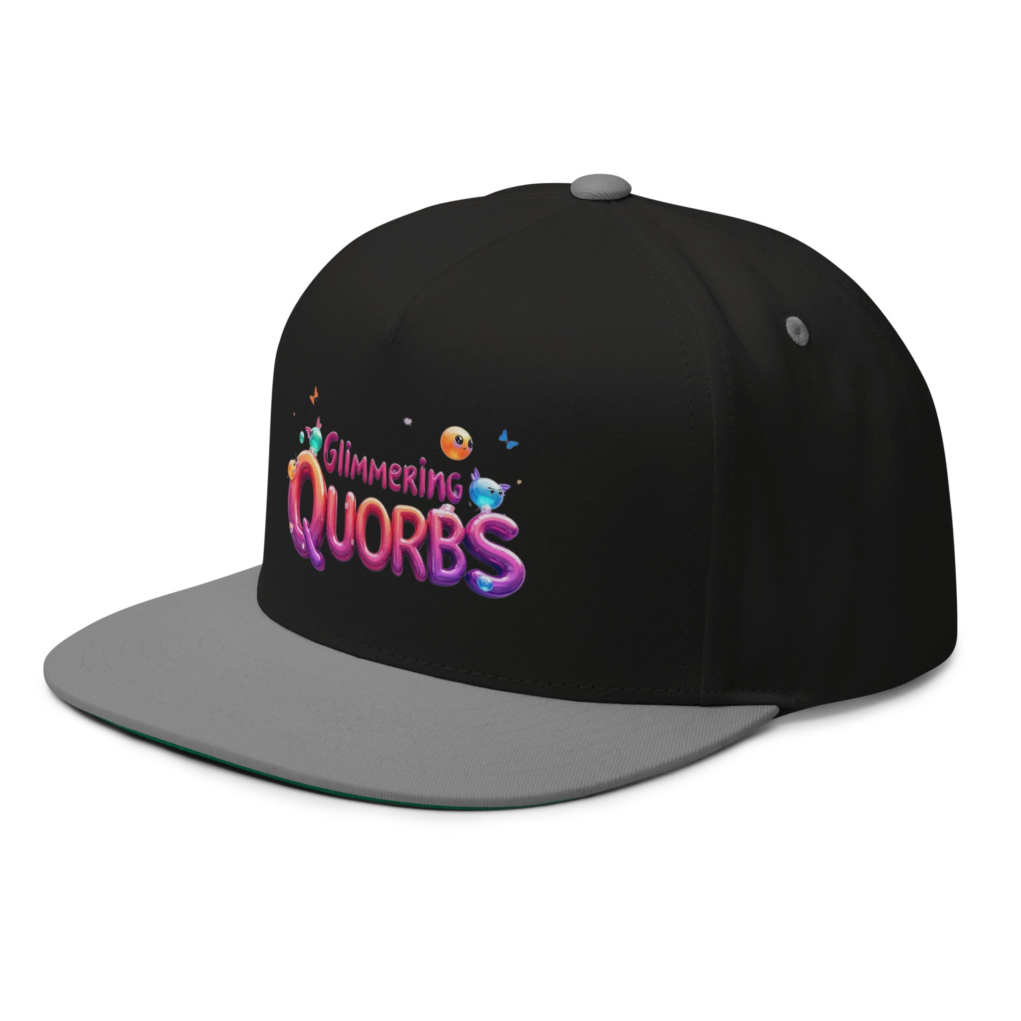 Flat Bill Cap - Glimmering Quorbs Flat Bill Cap – Luxury Glow for Elite Trendsetters by printfluence.net