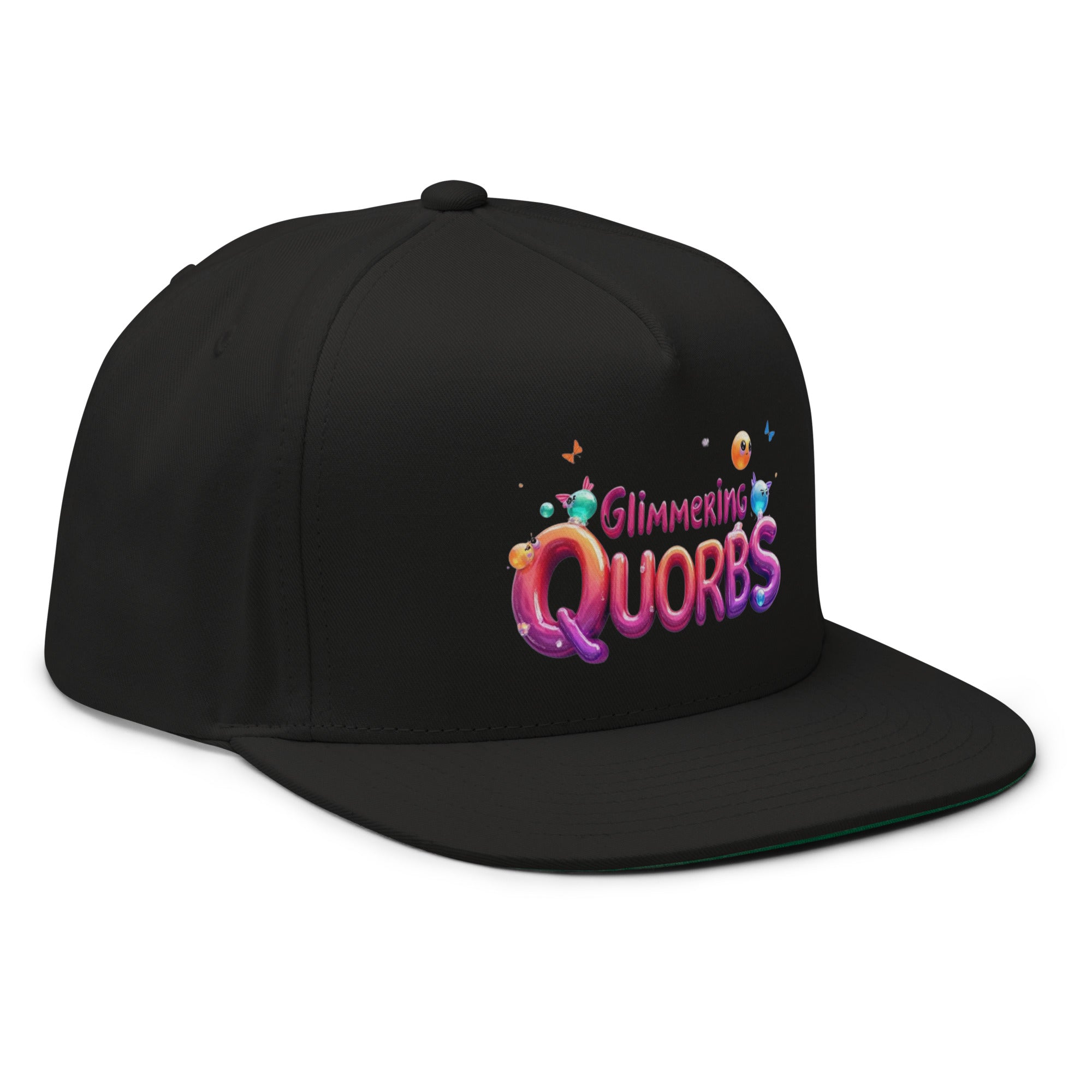 Flat Bill Cap - Glimmering Quorbs Flat Bill Cap – Luxury Glow for Elite Trendsetters by printfluence.net