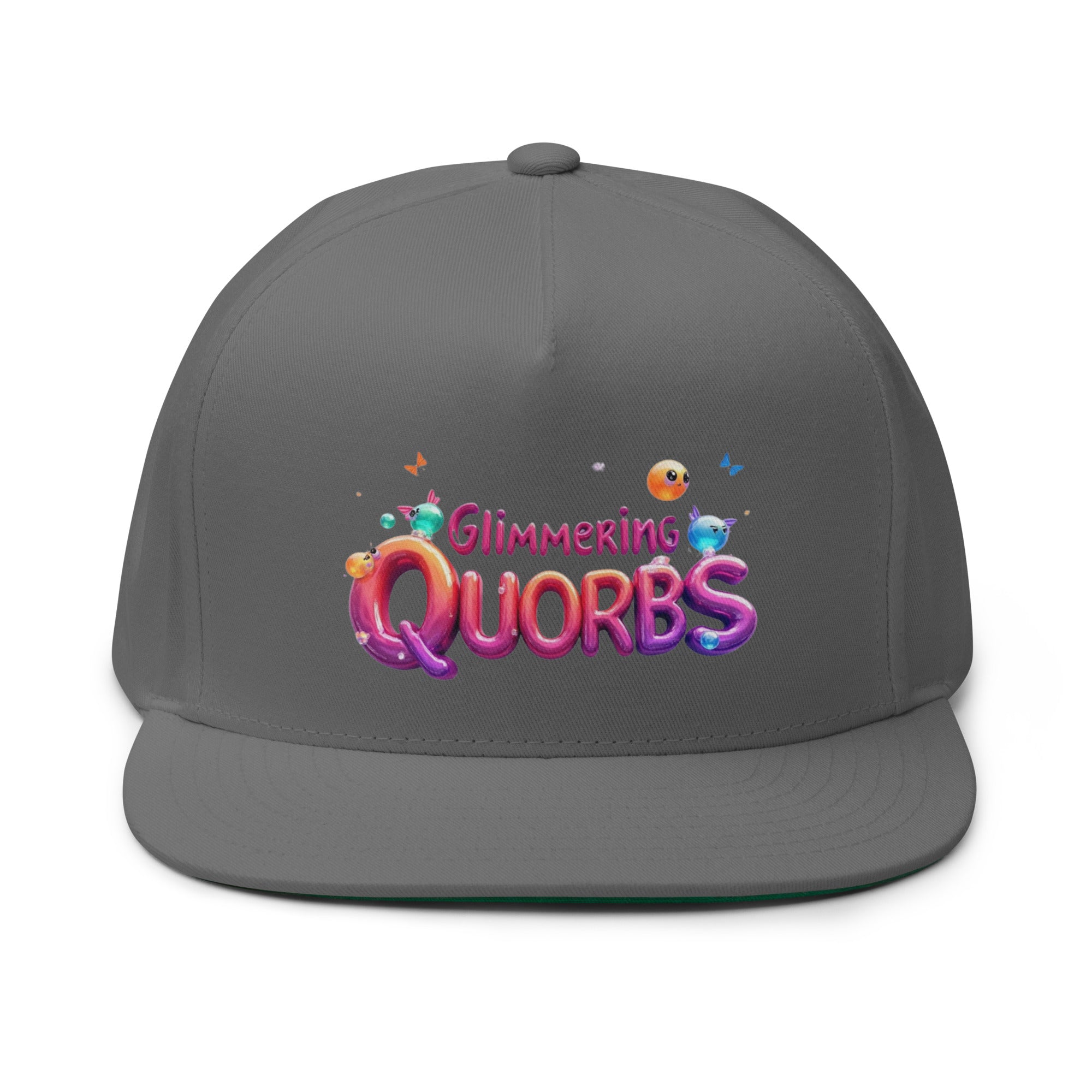 Flat Bill Cap - Glimmering Quorbs Flat Bill Cap – Luxury Glow for Elite Trendsetters by printfluence.net