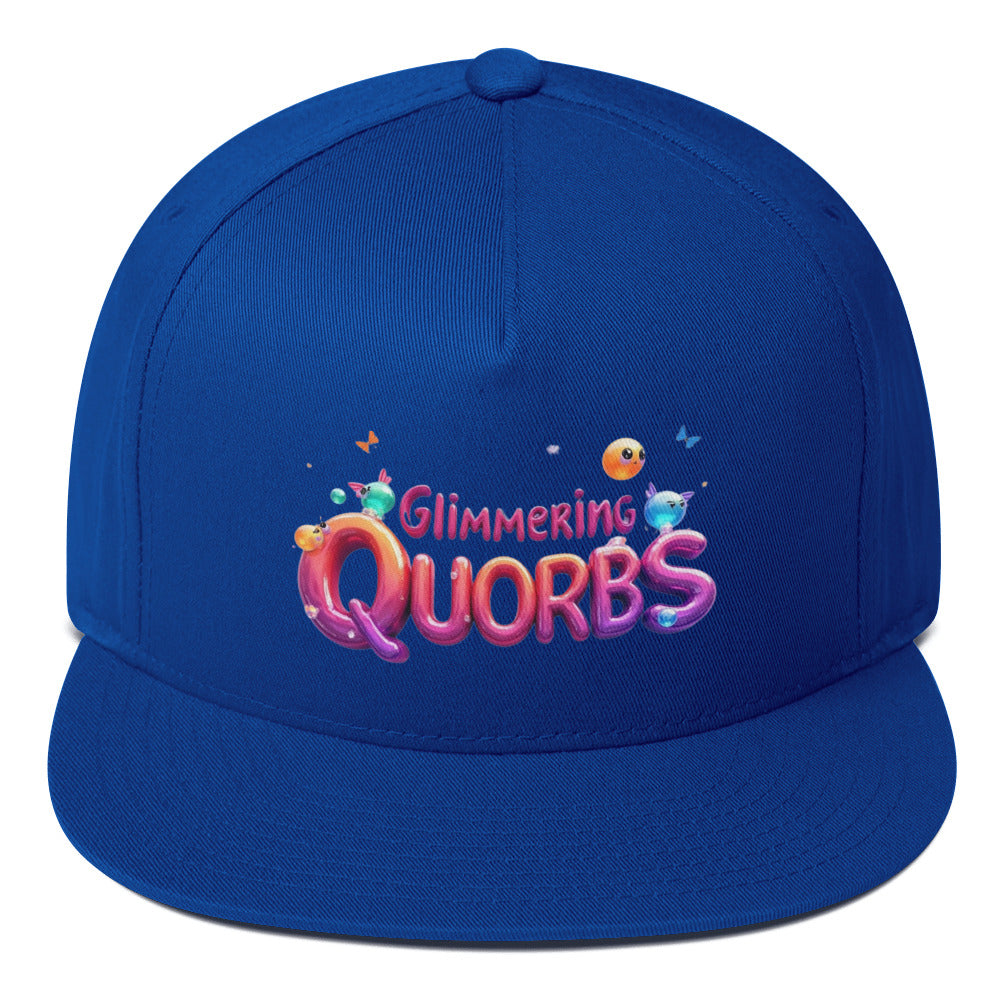 Flat Bill Cap - Glimmering Quorbs Flat Bill Cap – Luxury Glow for Elite Trendsetters by printfluence.net