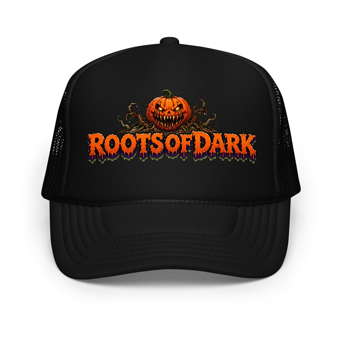 Roots Of Dark Vintage Horror Mystery Foam Trucker Hat by printfluence.net