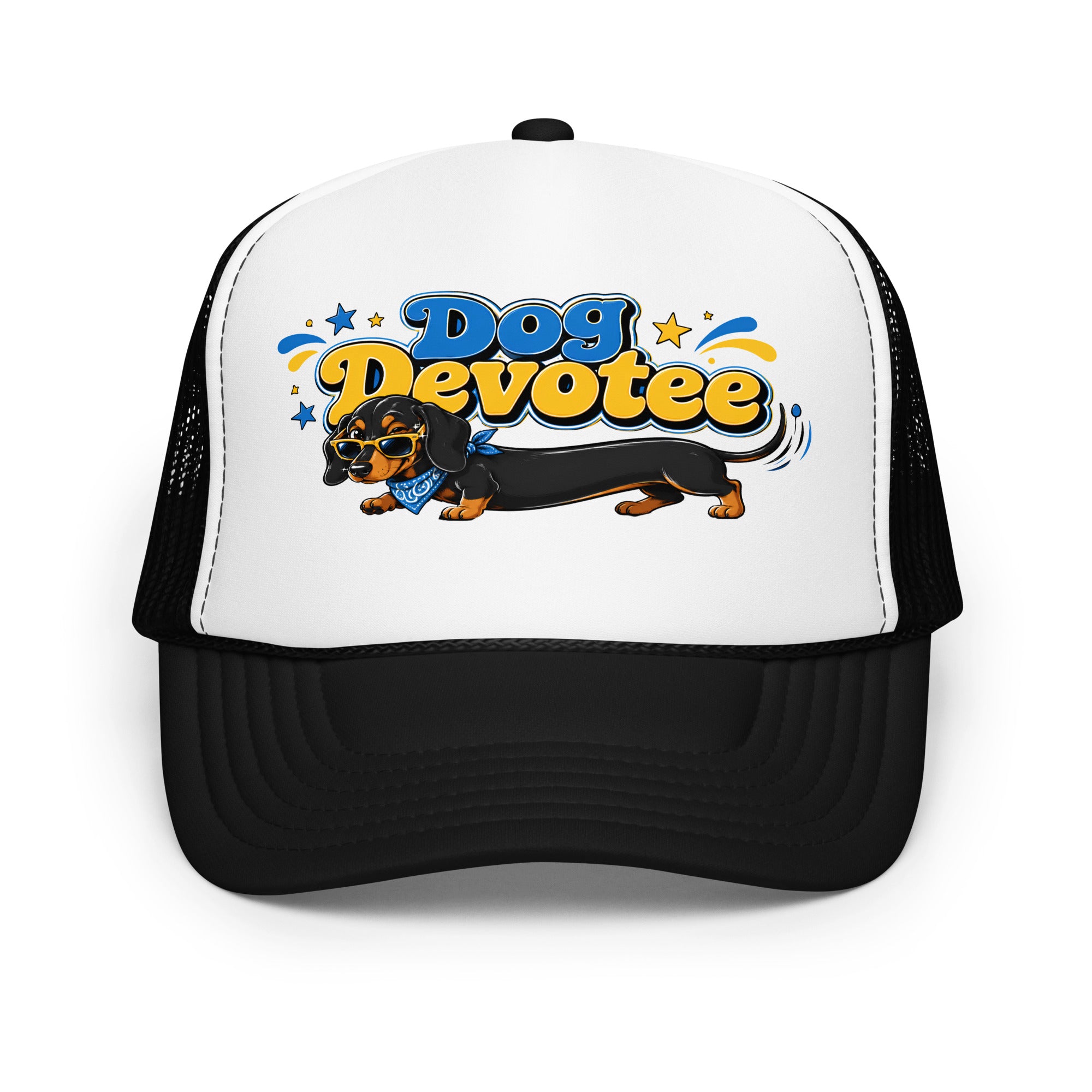 Dachshund Dog Devotee Foam Trucker Hat - Cool Wiener Dog Lover Graphic Mesh Cap by printfluence.net