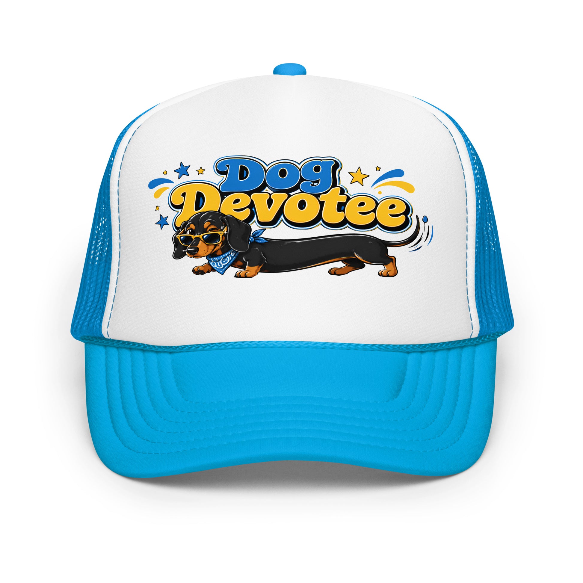 Dachshund Dog Devotee Foam Trucker Hat - Cool Wiener Dog Lover Graphic Mesh Cap by printfluence.net