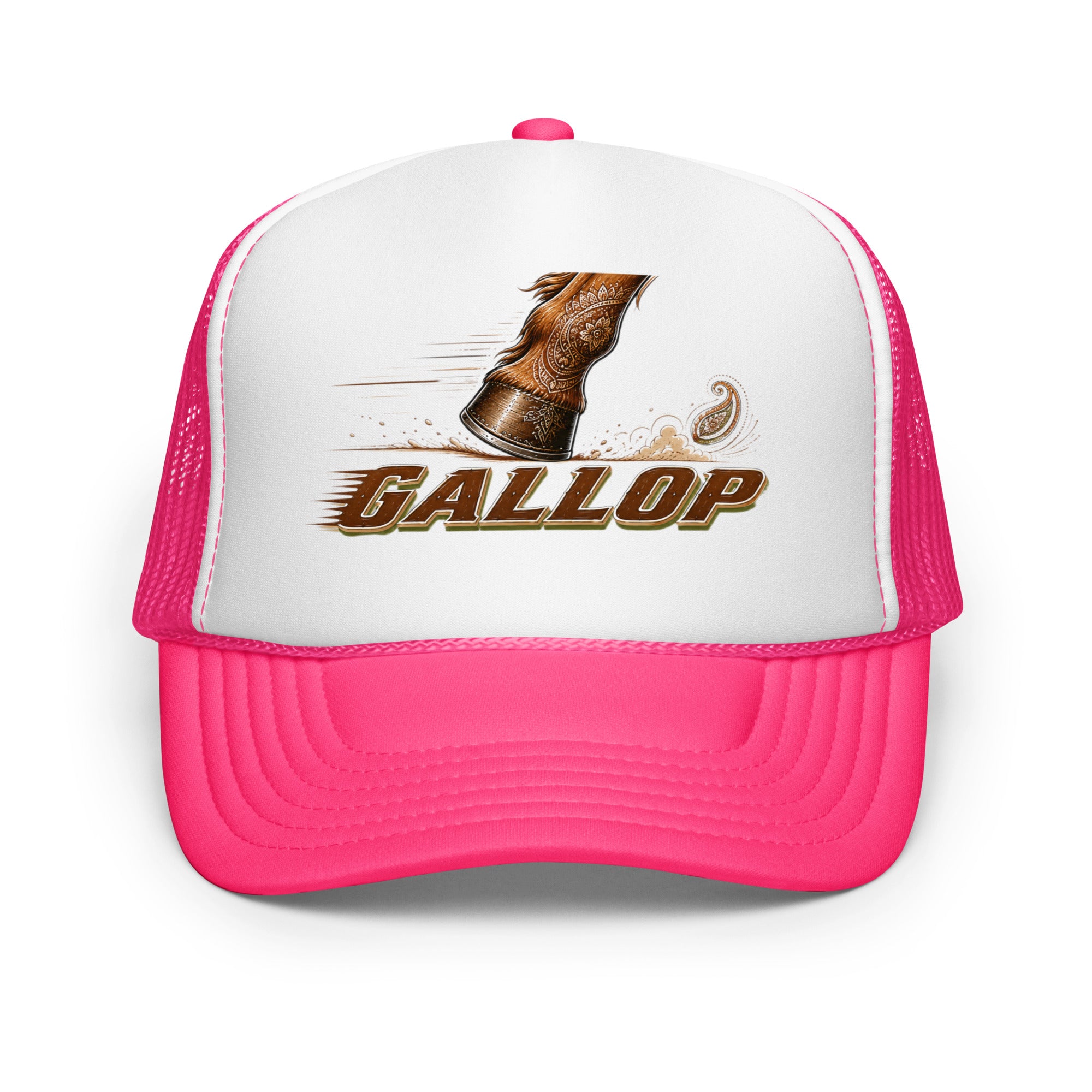 Horse Lovers Foam Trucker Hat Gallop – Majestic Hoof & Dynamic Motion Graphic Cap by printfluence.net