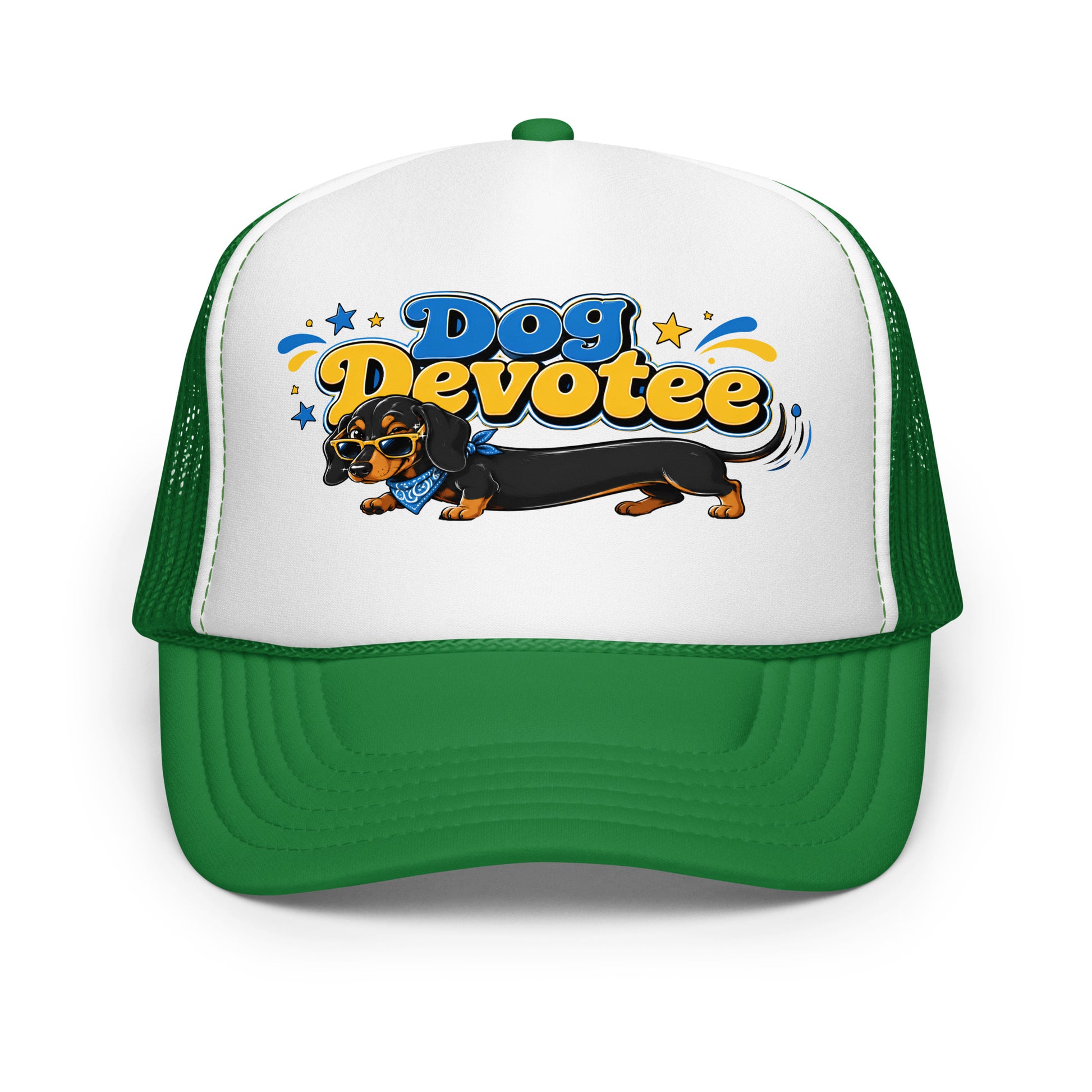 Dachshund Dog Devotee Foam Trucker Hat - Cool Wiener Dog Lover Graphic Mesh Cap by printfluence.net