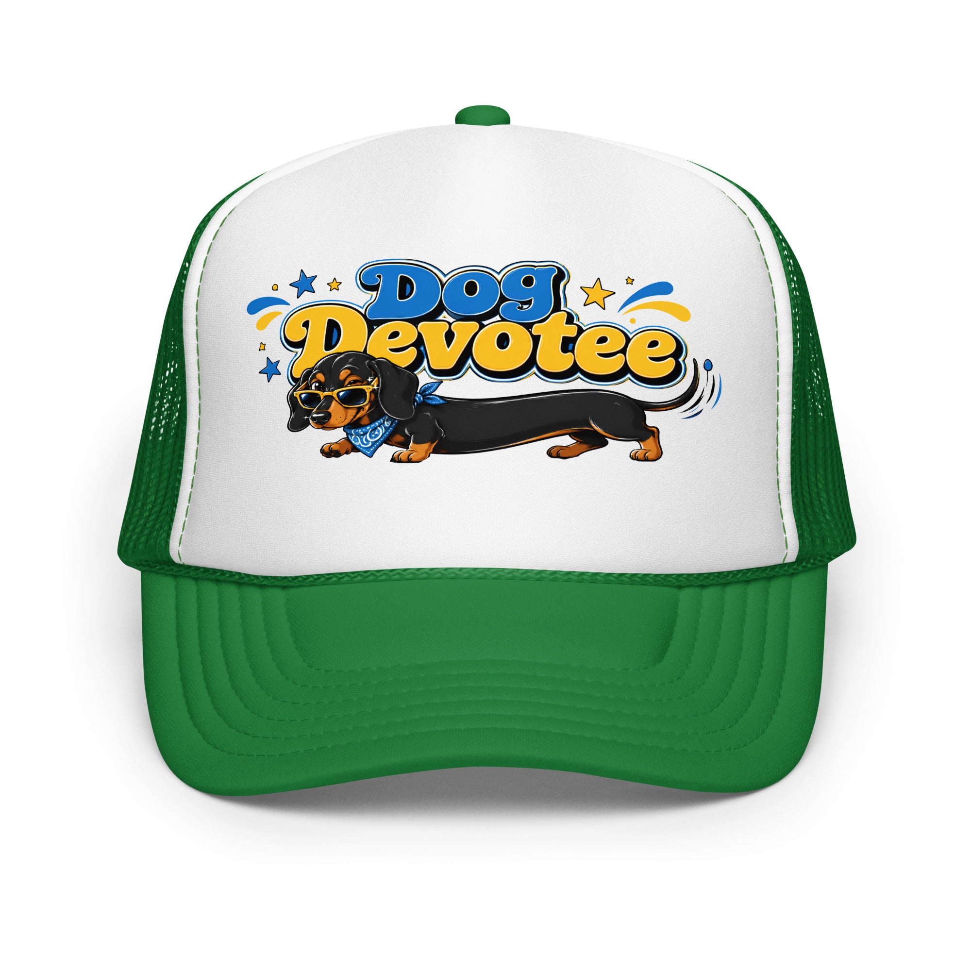 Dachshund Dog Devotee Foam Trucker Hat - Cool Wiener Dog Lover Graphic Mesh Cap by printfluence.net