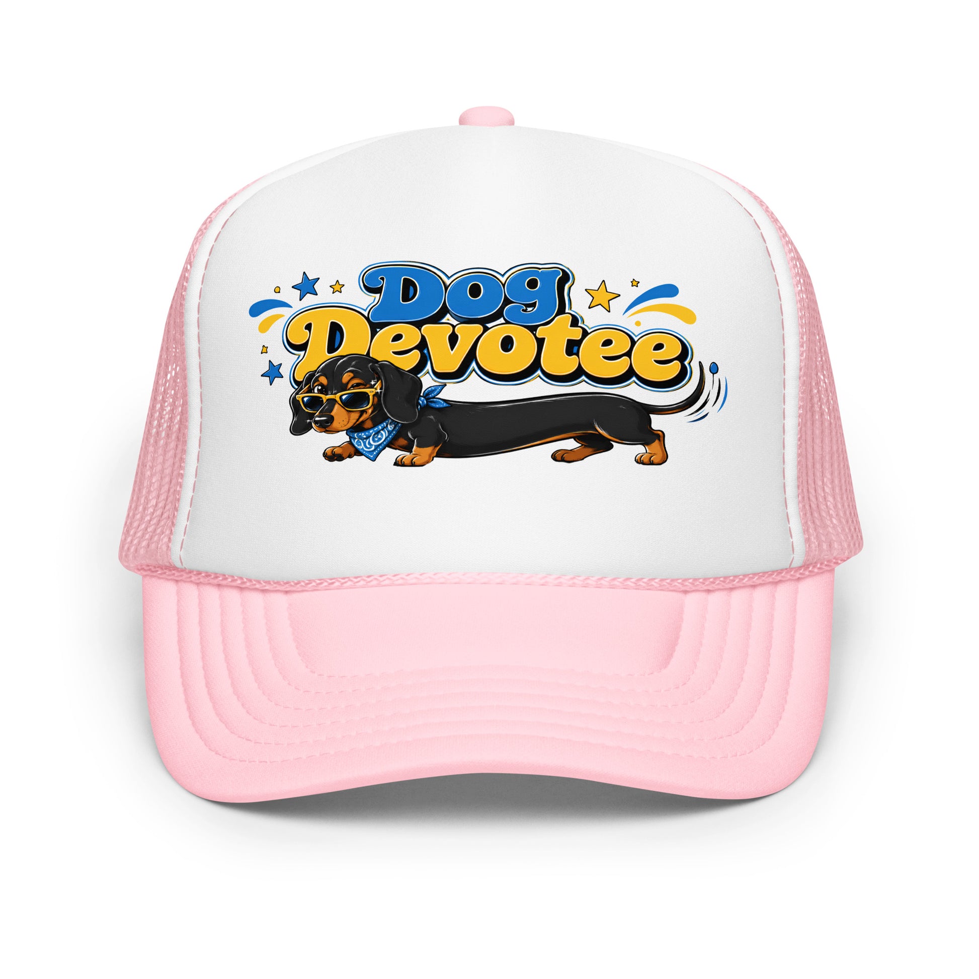 Dachshund Dog Devotee Foam Trucker Hat - Cool Wiener Dog Lover Graphic Mesh Cap by printfluence.net