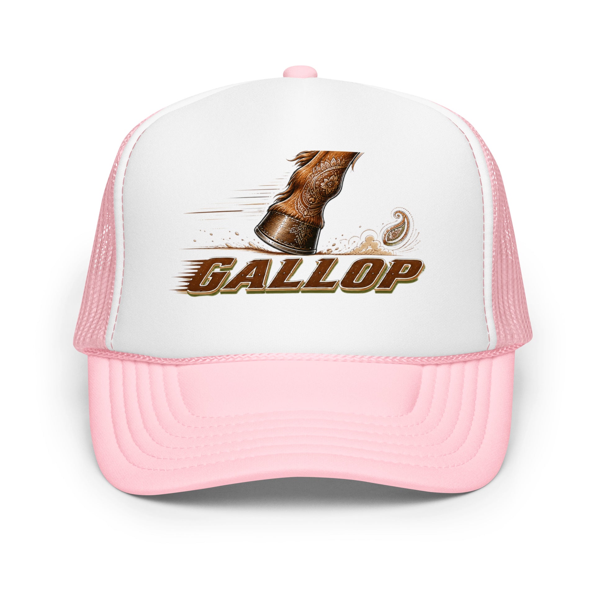 Horse Lovers Foam Trucker Hat Gallop – Majestic Hoof & Dynamic Motion Graphic Cap by printfluence.net