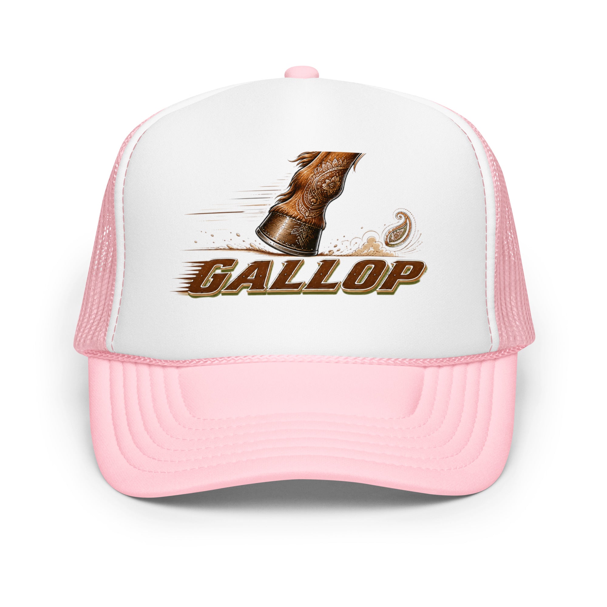 Horse Lovers Foam Trucker Hat Gallop – Majestic Hoof & Dynamic Motion Graphic Cap by printfluence.net