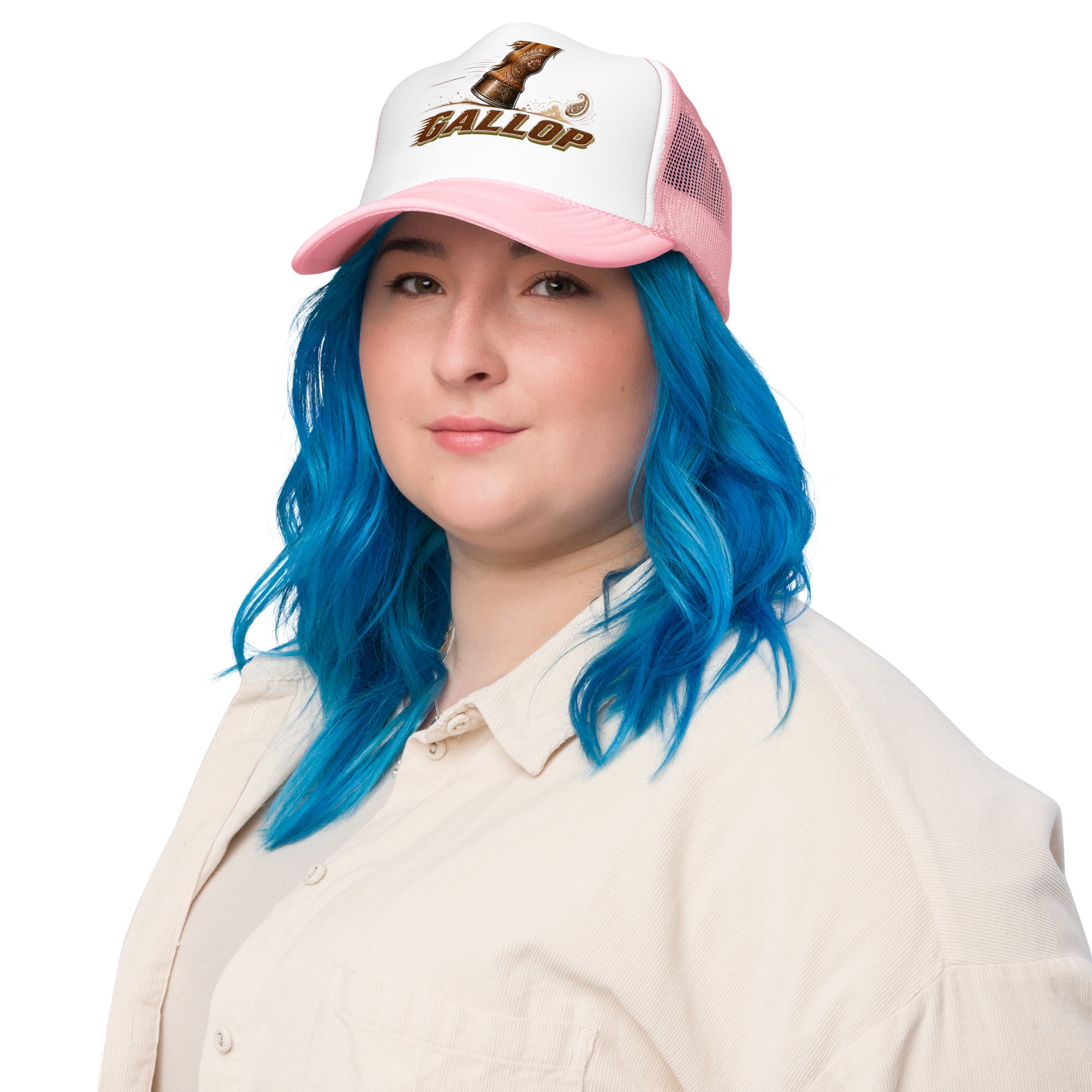 Horse Lovers Foam Trucker Hat Gallop – Majestic Hoof & Dynamic Motion Graphic Cap by printfluence.net