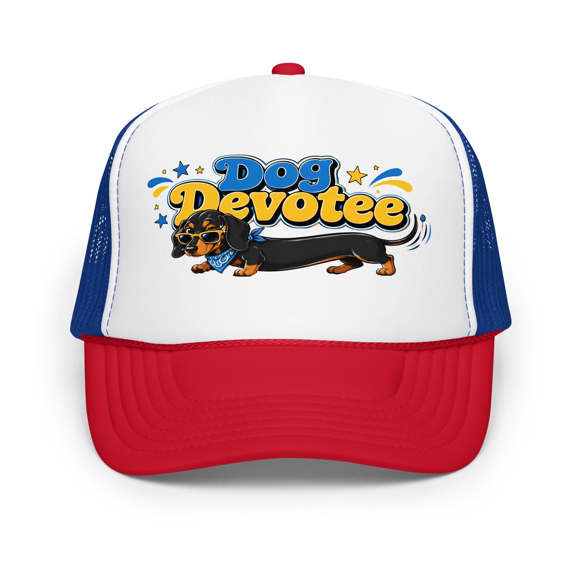 Dachshund Dog Devotee Foam Trucker Hat - Cool Wiener Dog Lover Graphic Mesh Cap by printfluence.net
